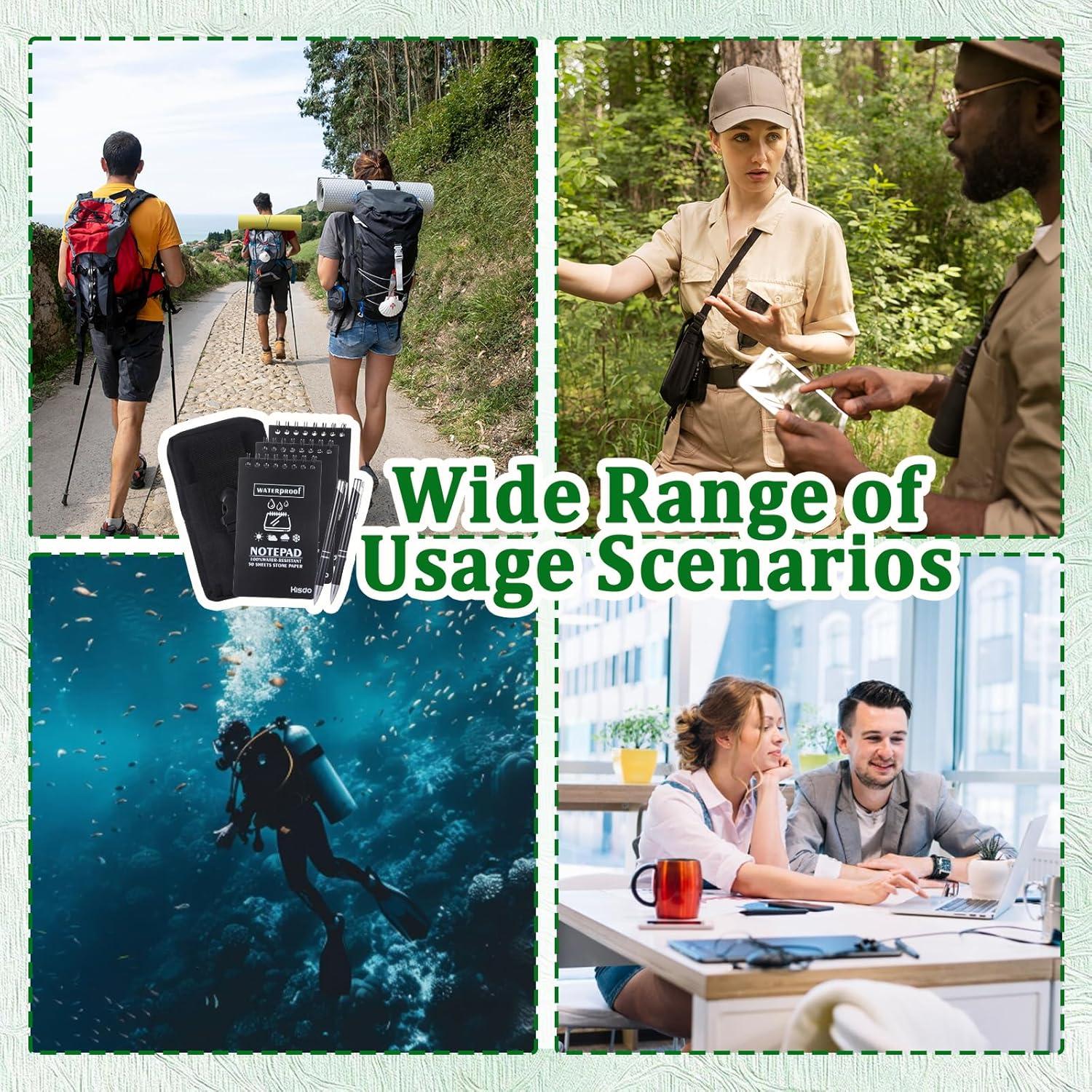 Set de Cuadernos Impermeables Hoohnnaa 6 Piezas con Bolígrafos