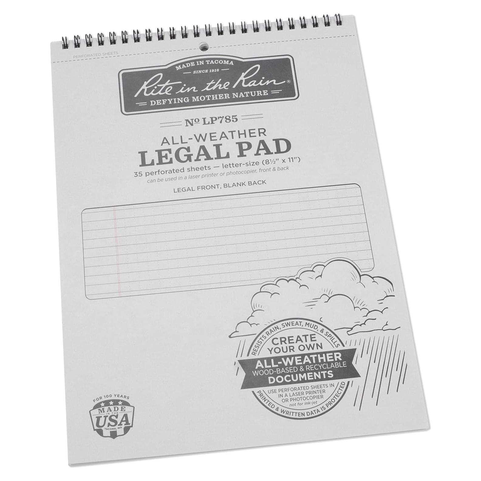 Bloc de Notas Legal Impermeable Rite in the Rain LP785 21.6x27.9cm