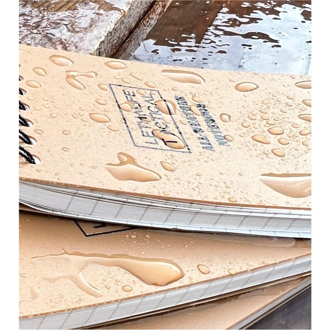 Bloc de Notas Impermeable LETHALIFE 3x5 cm Marrón Coyote - Paquete de 3