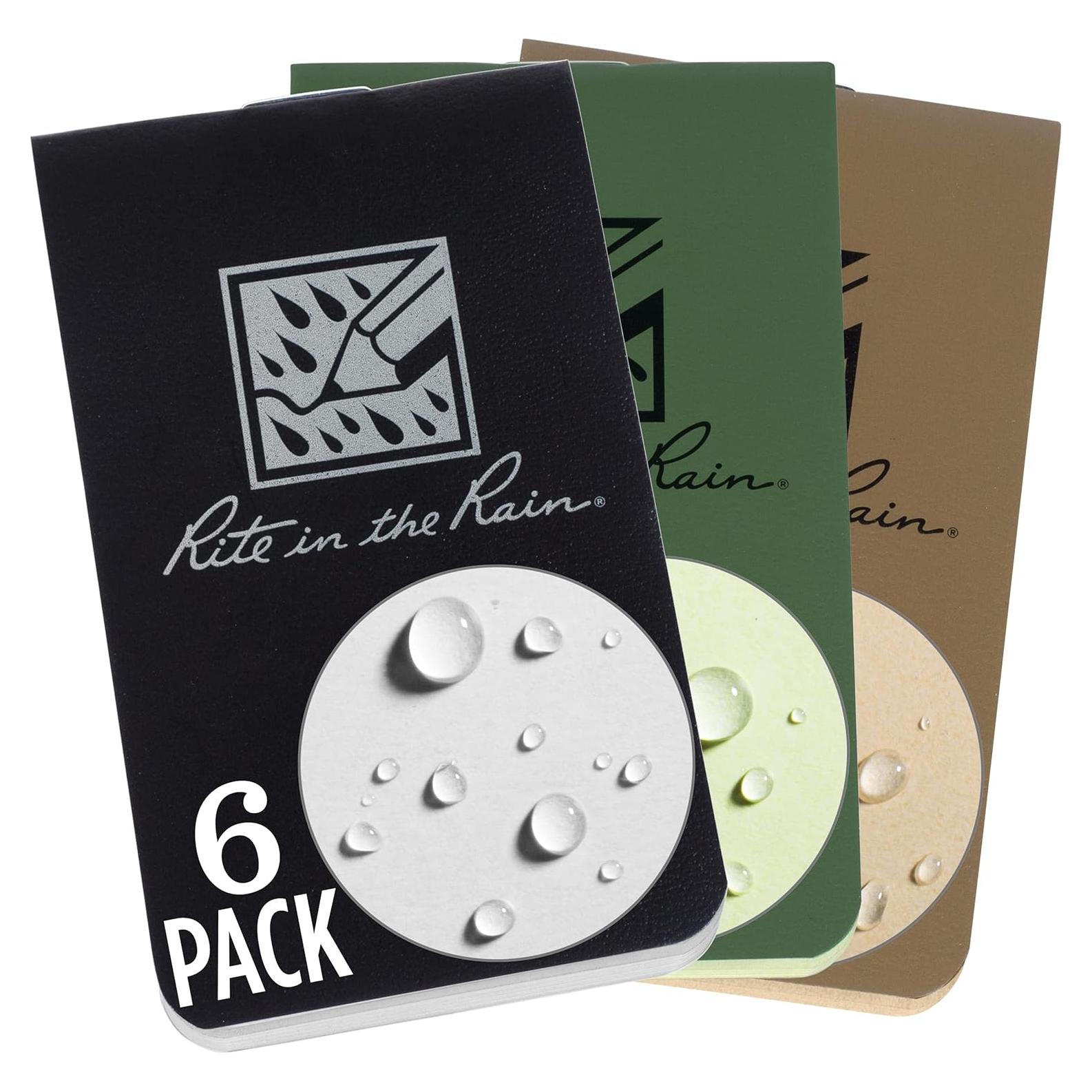 Cuaderno Impermeable Rite in the Rain On The Go 6 Paquete