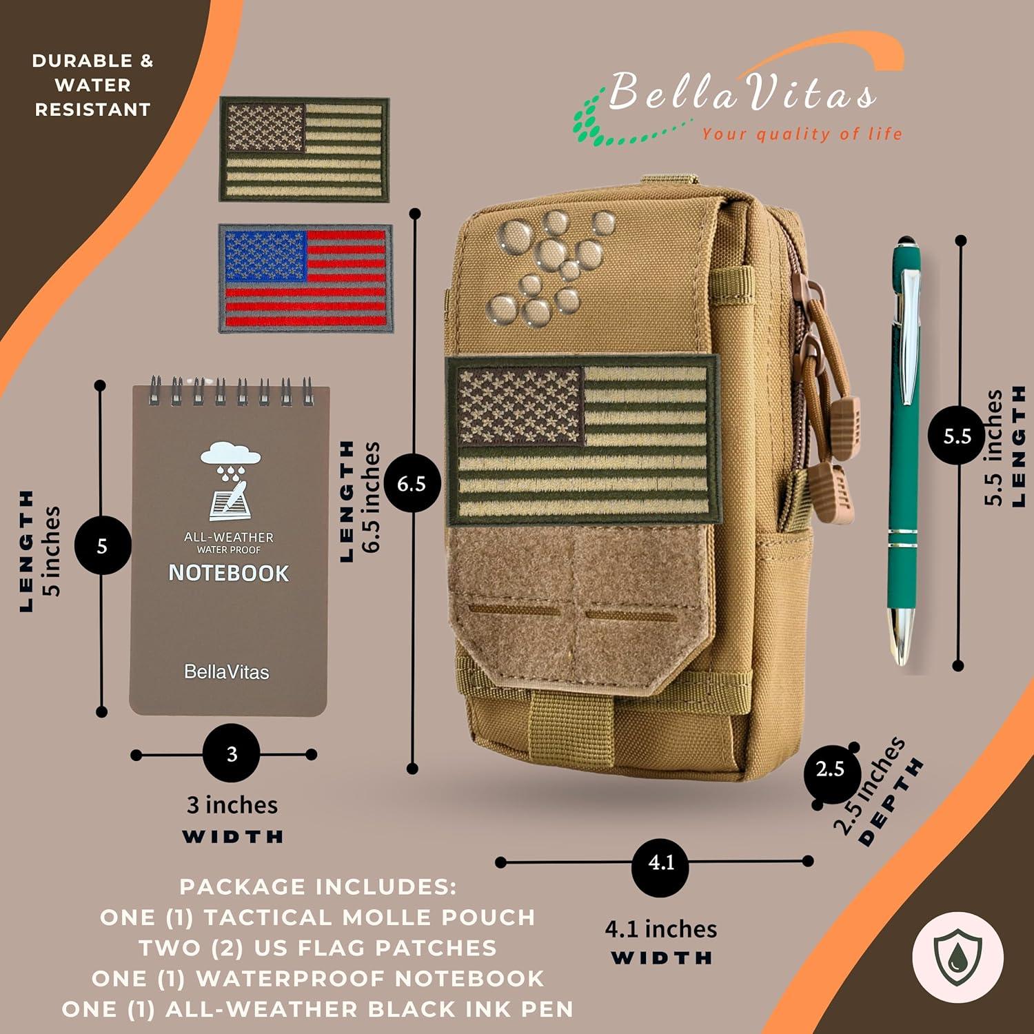 Funda Táctica EDC BellaVitas Caqui 16.5x10.4 cm Impermeable