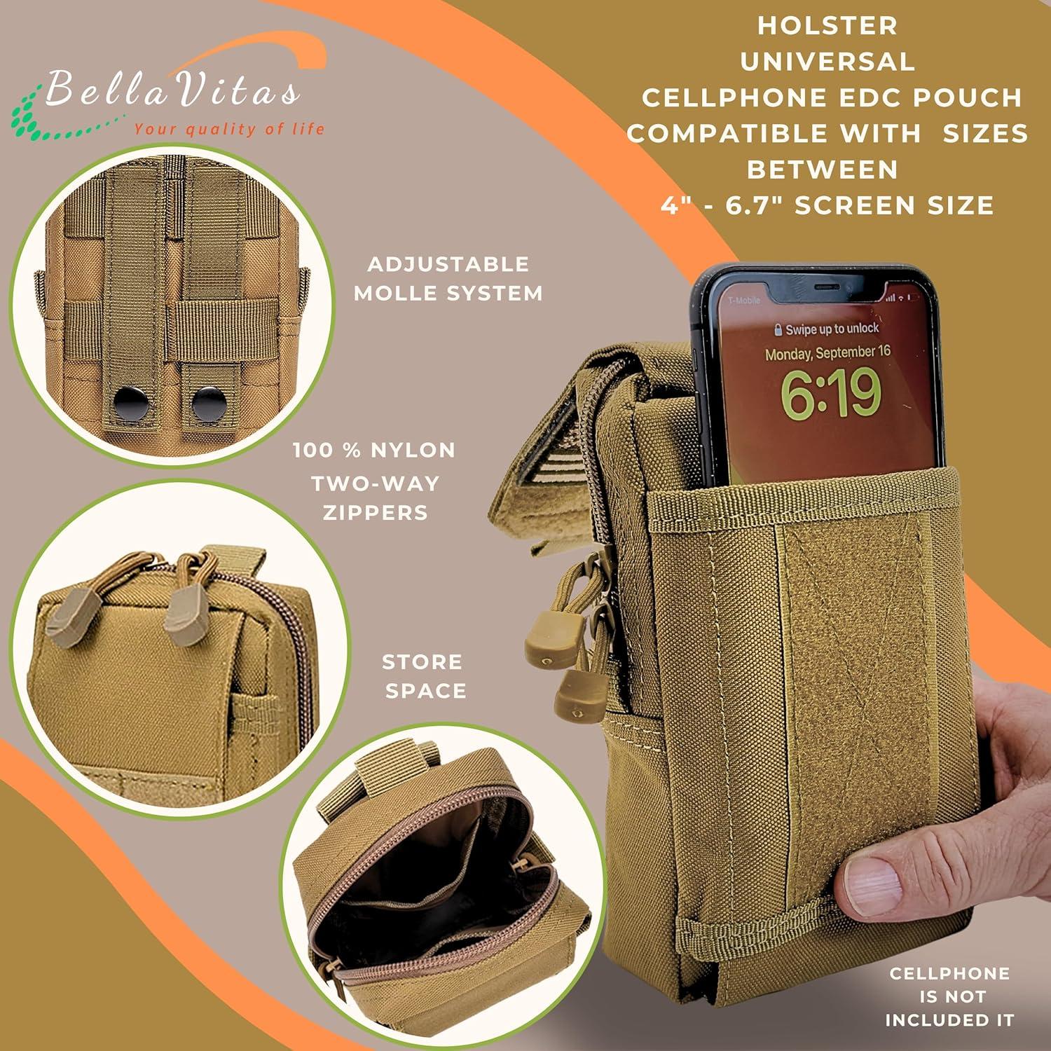 Funda Táctica EDC BellaVitas Caqui 16.5x10.4 cm Impermeable