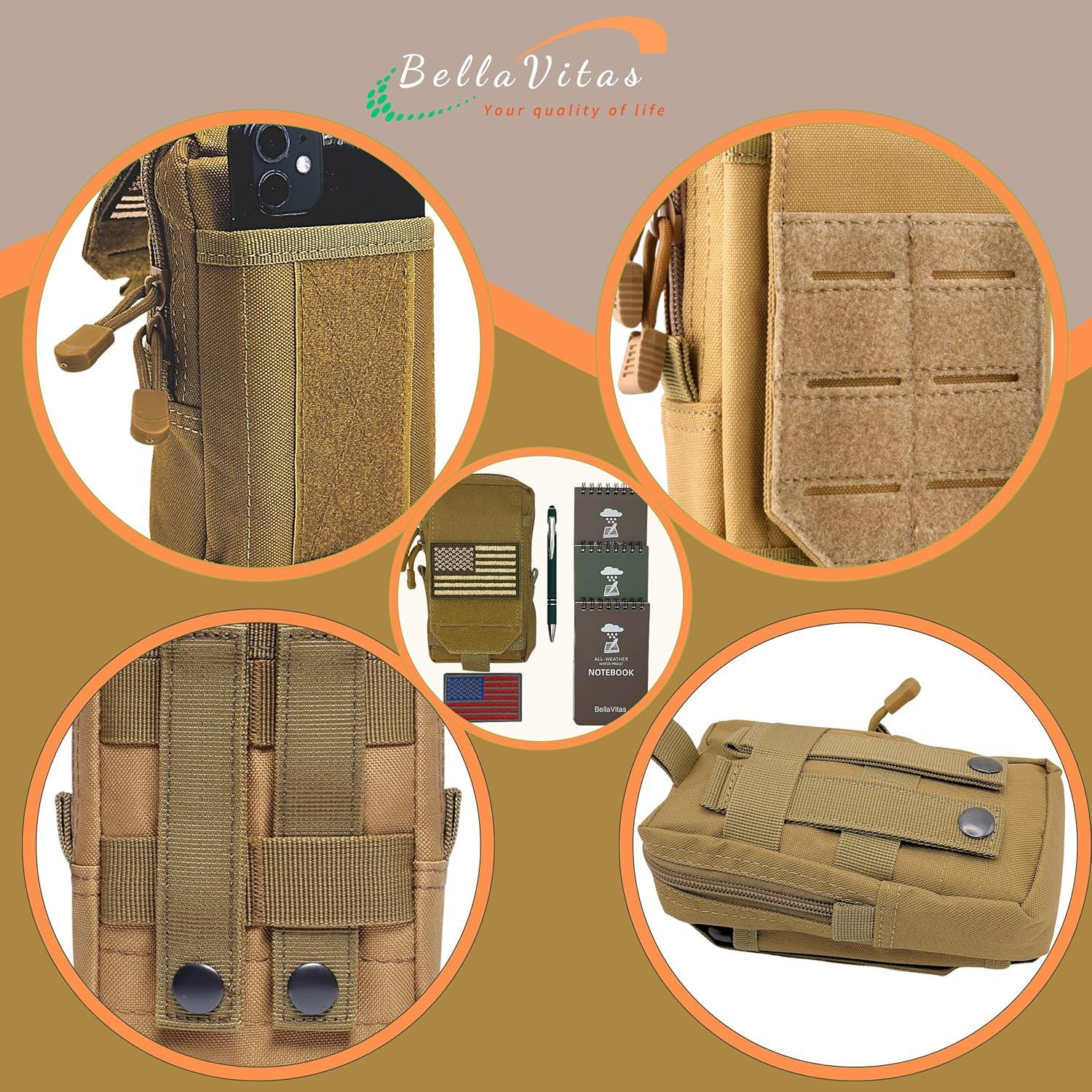 Funda Táctica EDC BellaVitas Caqui 16.5x10.4 cm Impermeable