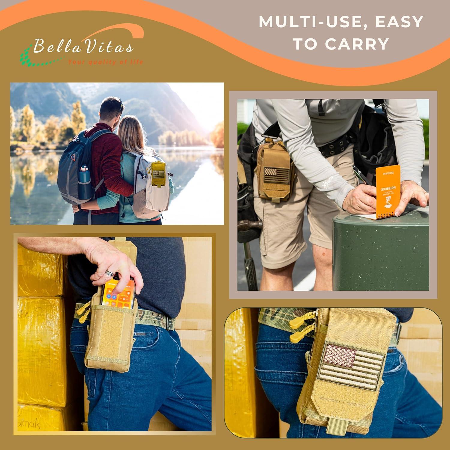 Funda Táctica EDC BellaVitas Caqui 16.5x10.4 cm Impermeable