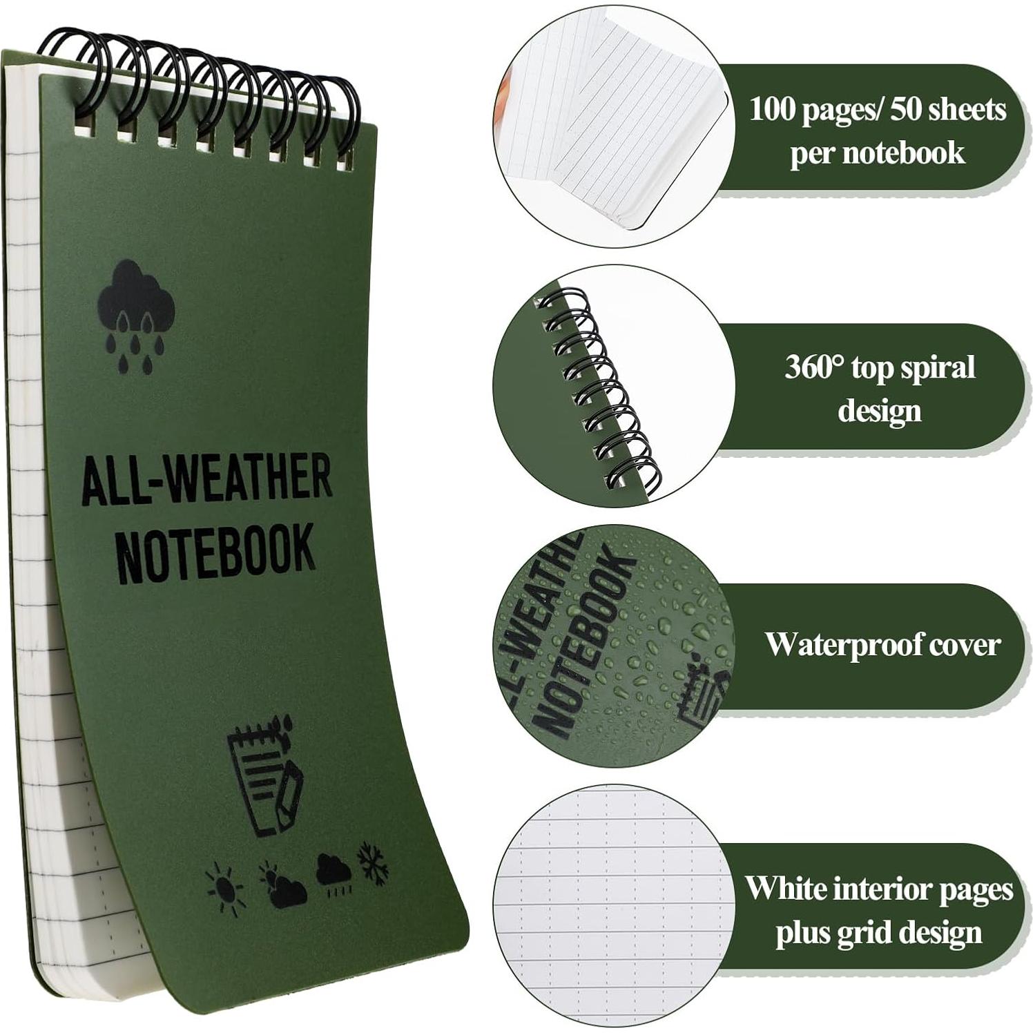 Paquete de 8 Bloc de Notas Impermeables Aeaocvo 12.7x7.6cm