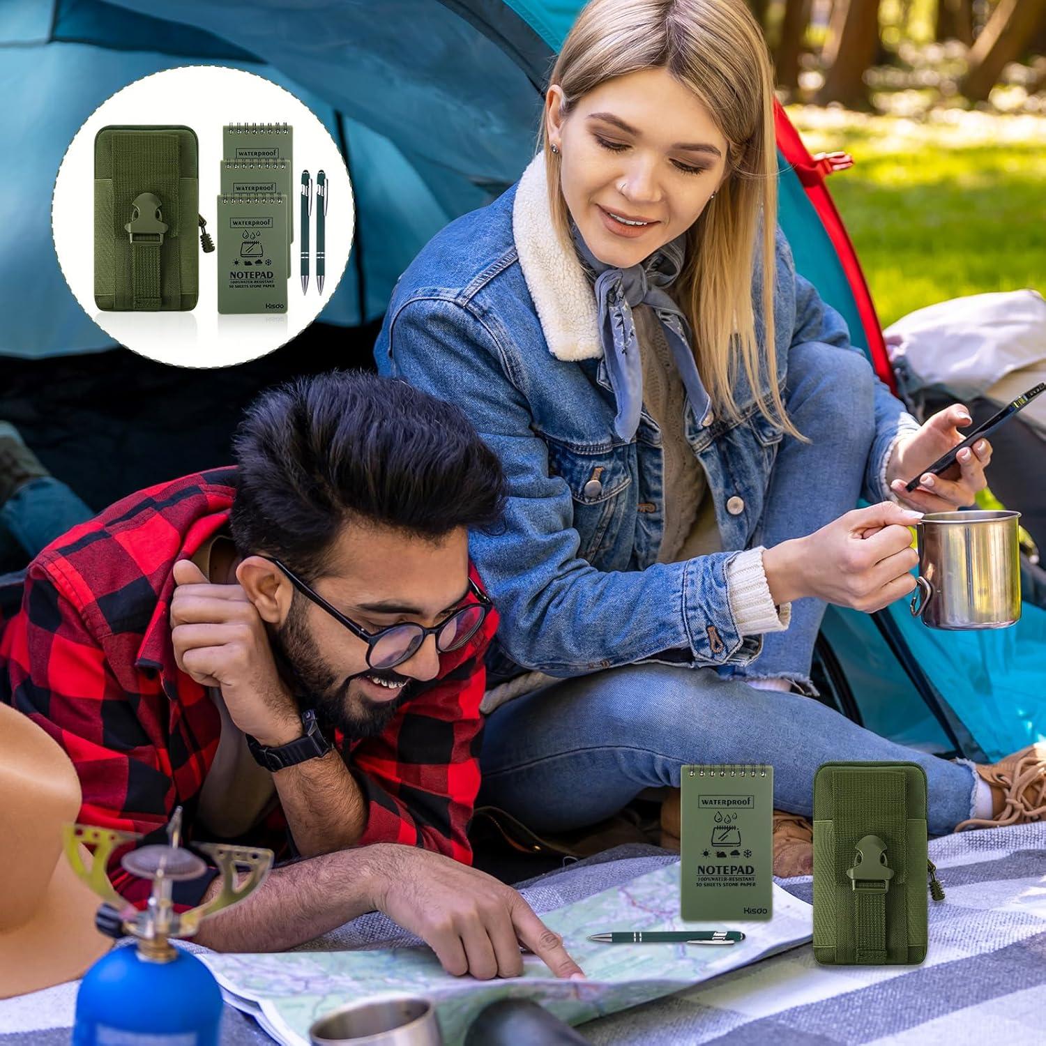 Paquete de 6 Cuadernos Impermeables Fanmayhe Verde Militar