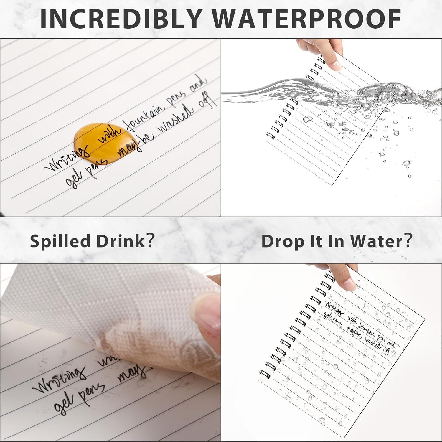 Paquete de 4 Cuadernos Espirales Impermeables Saypacck 10x14 cm