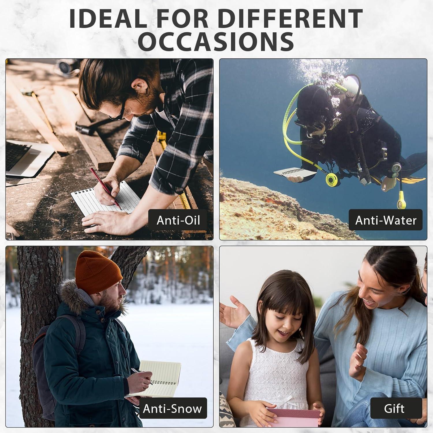 Paquete de 4 Cuadernos Espirales Impermeables Saypacck 10x14 cm