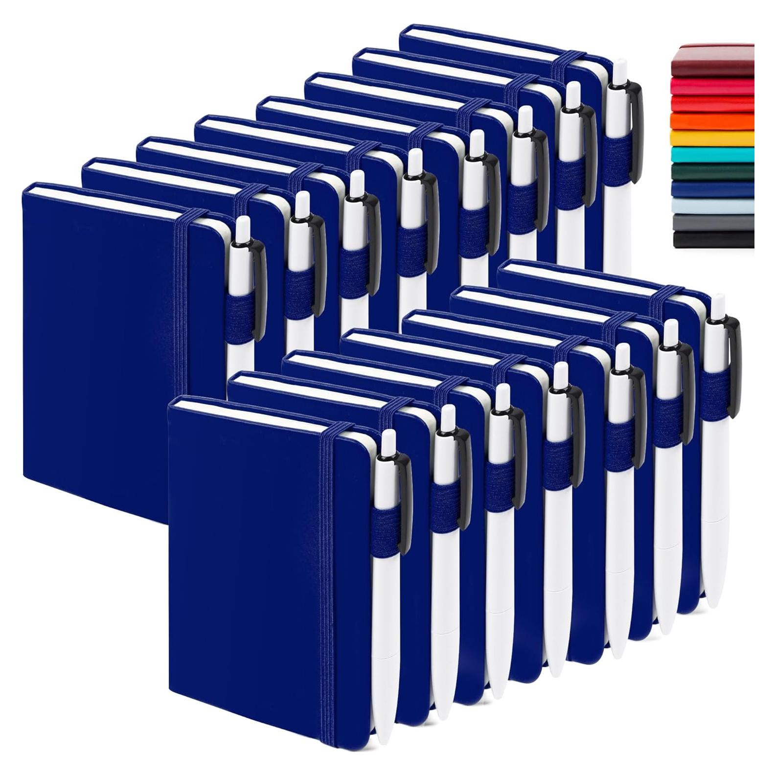 Feela 15 Pack Cuadernos A6 Rayados con 15 Bolígrafos Negros