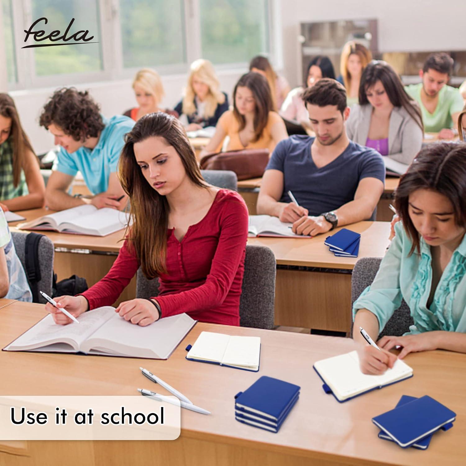 Feela 15 Pack Cuadernos A6 Rayados con 15 Bolígrafos Negros