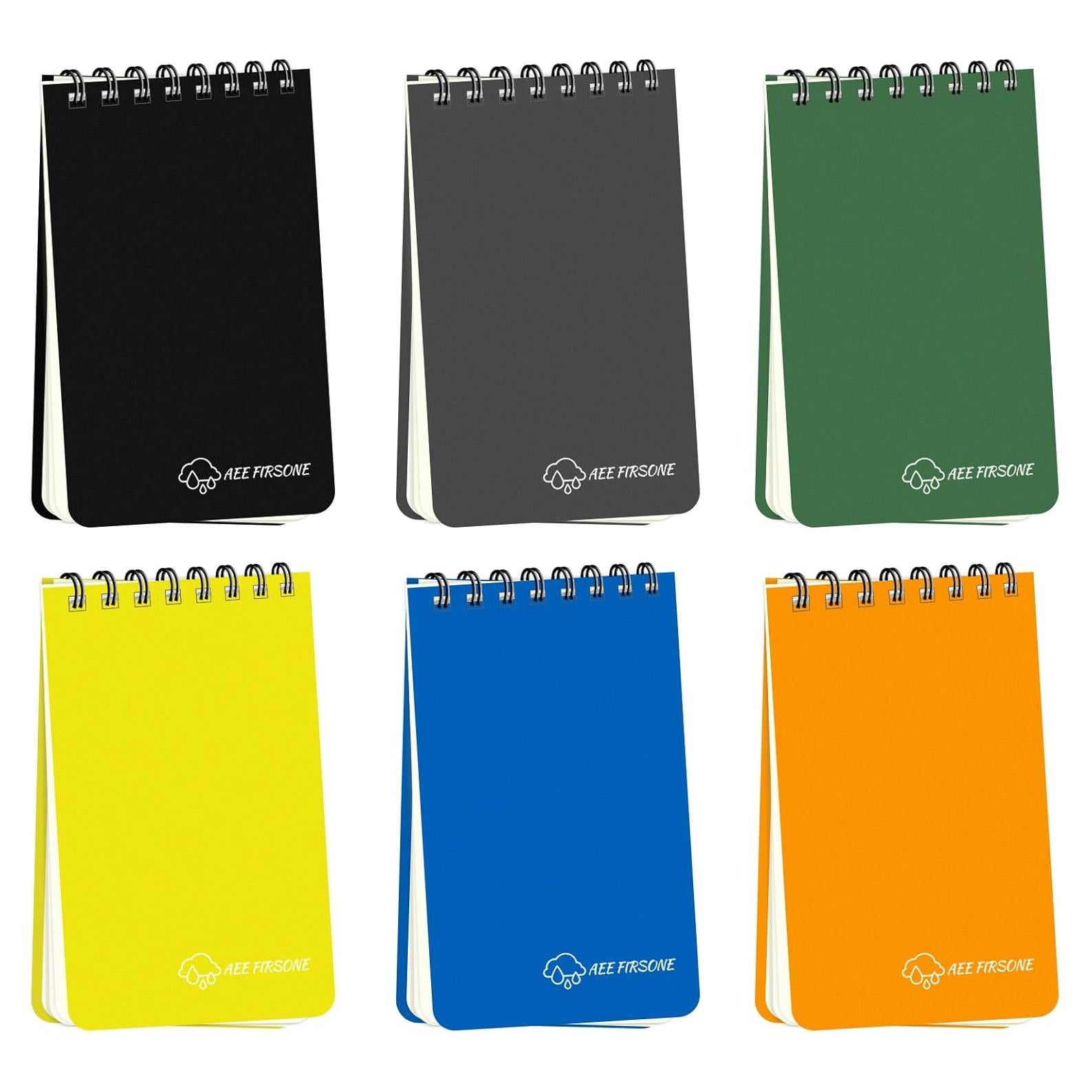 Paquete de 6 blocs de notas impermeables AEE FIRSONE 7.6x12.7cm