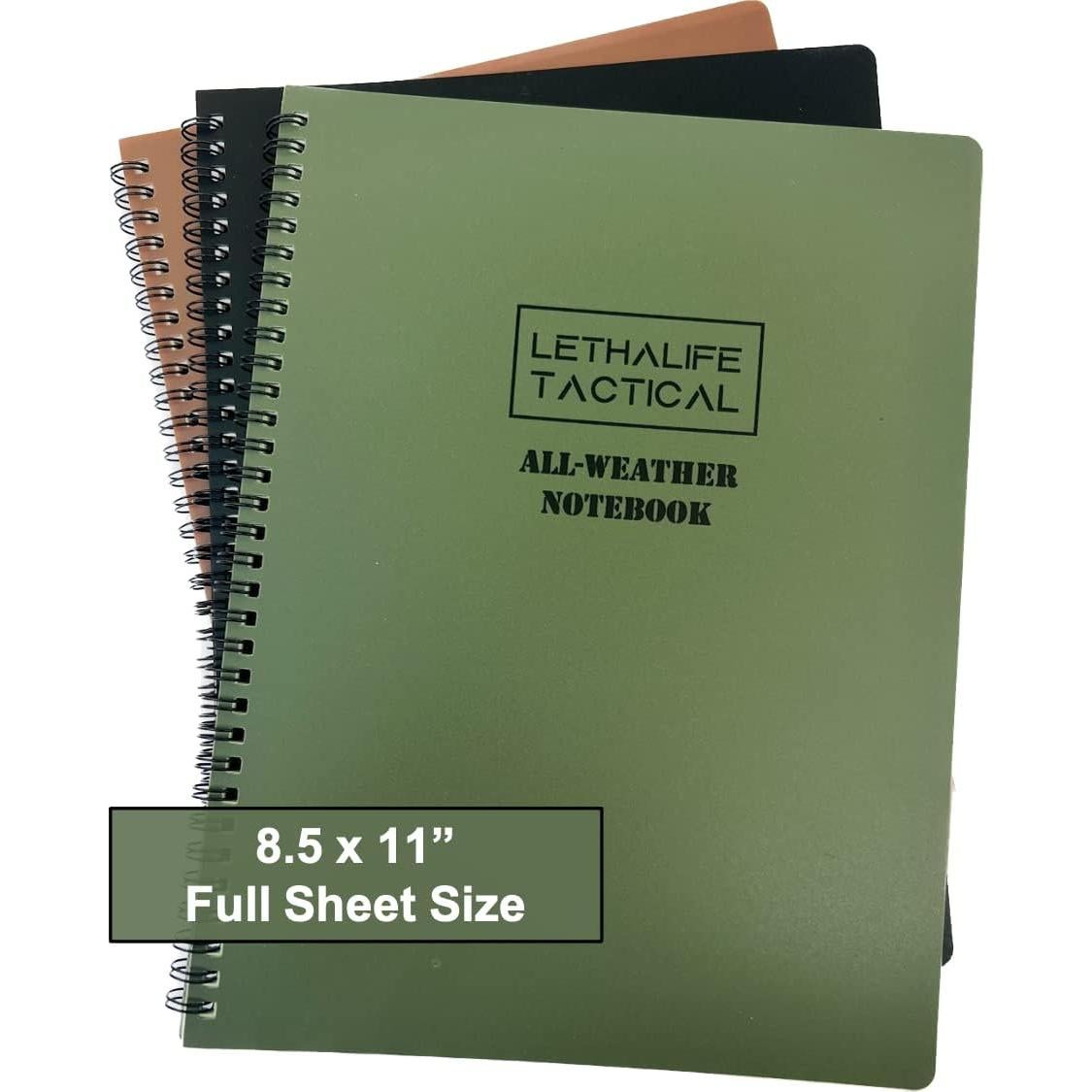Bloc de Notas Impermeable LETHALIFE 21.6x27.9 cm Marrón Coyote