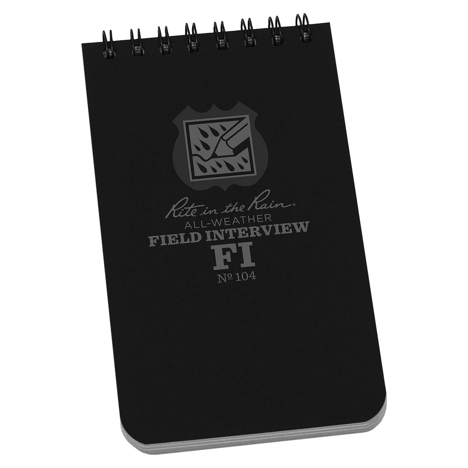 Cuaderno Impermeable Rite in the Rain 3x5" Negro - Entrevista