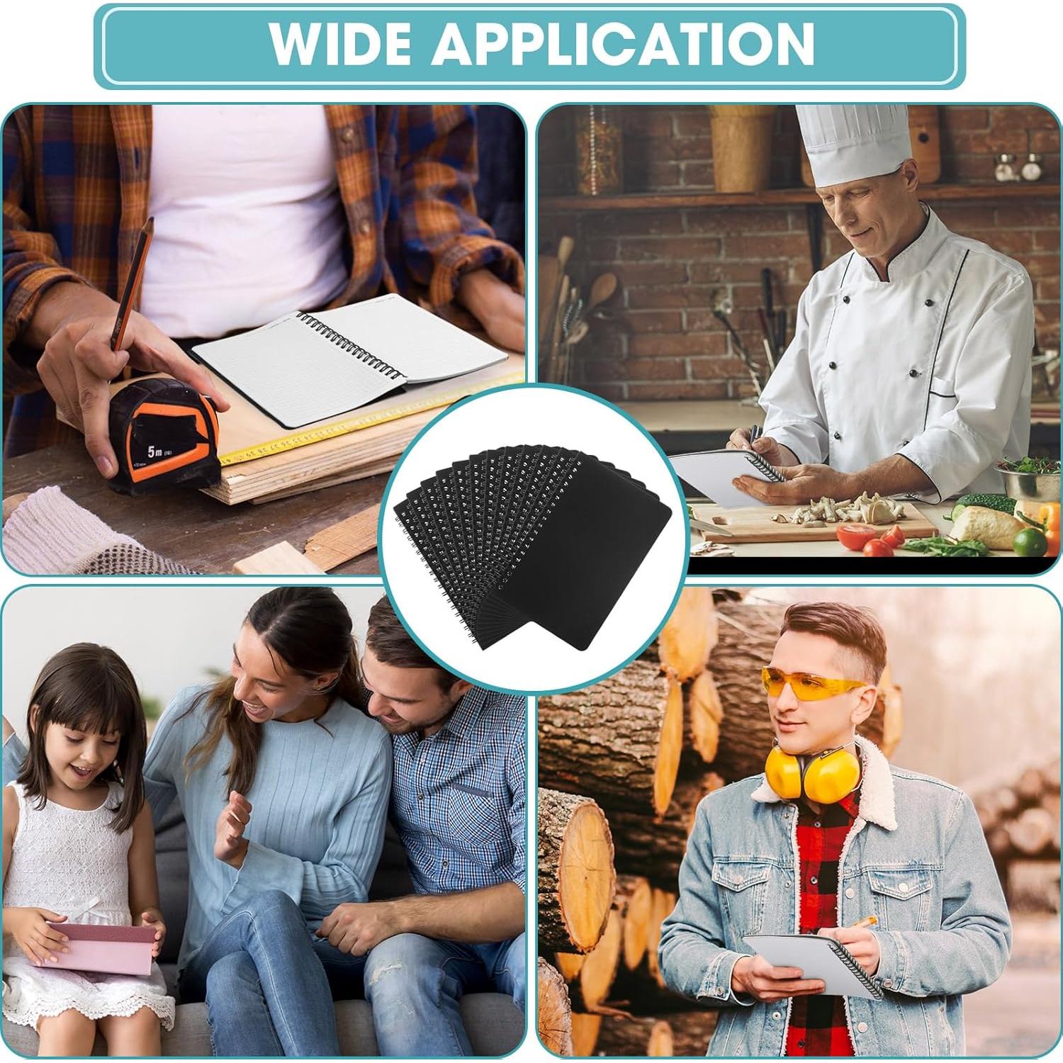 Cuadernos Impermeables Jetec 12 Pcs 5x7" Cuadrícula Negro