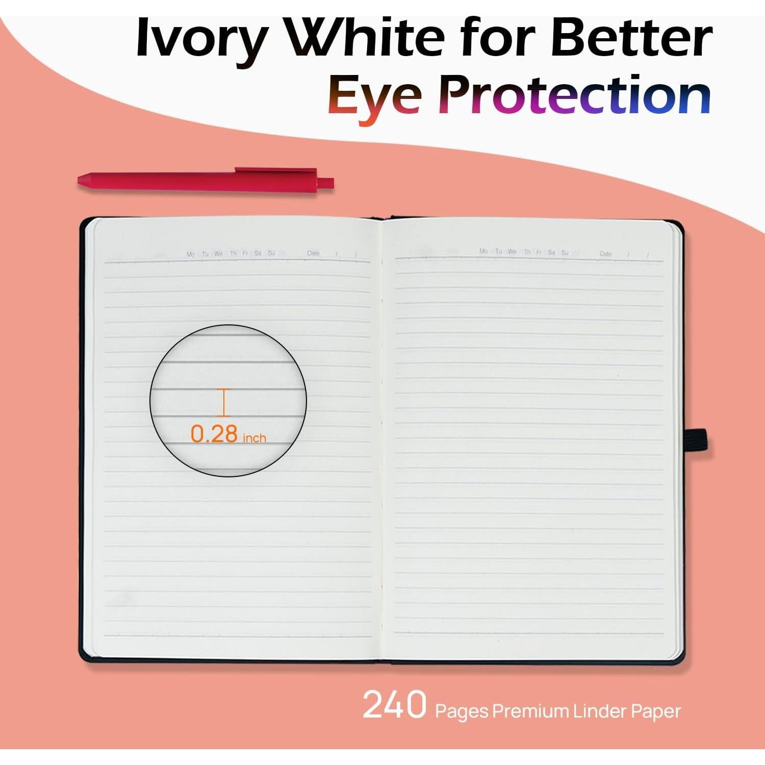 Cuadernos A5 POPRUN Tapa Dura Impermeable Paquete de 8