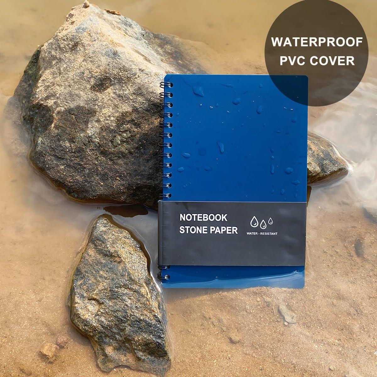 Cuadernos Espirales Impermeables WRENBEN 2PCS A6 Azul