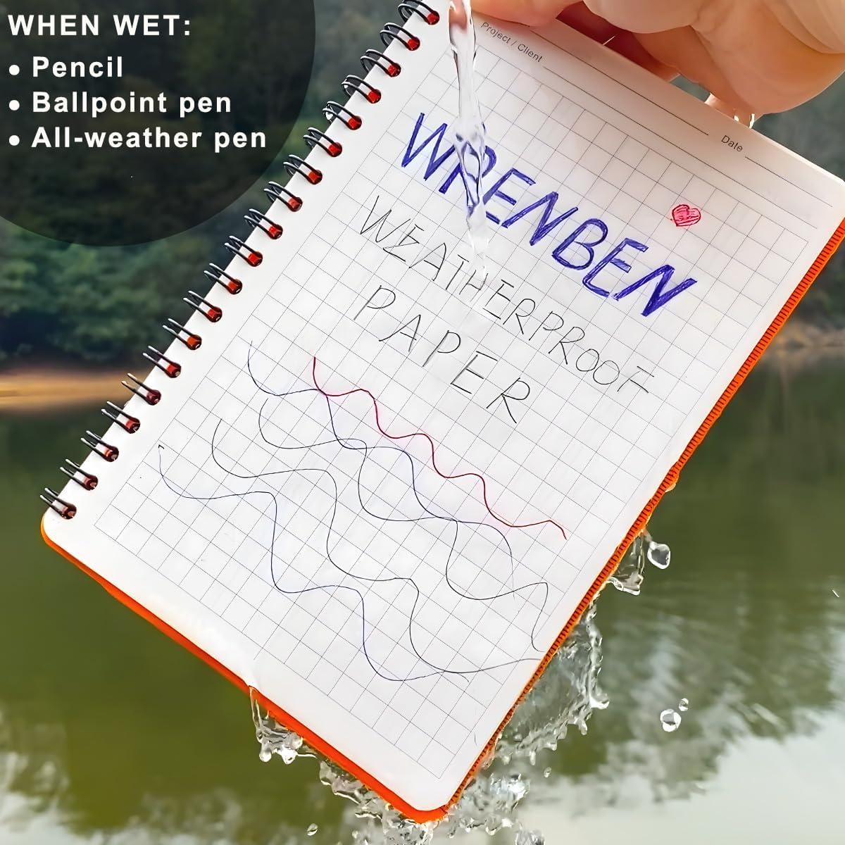 Cuadernos Espirales Impermeables WRENBEN 2PCS A6 Azul