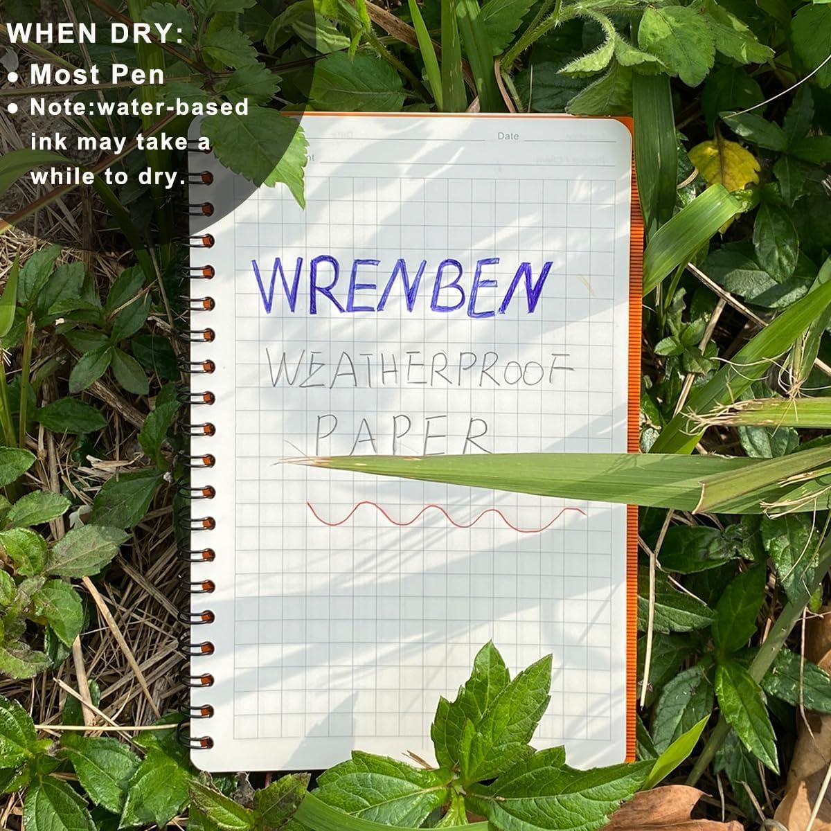 Cuadernos Espirales Impermeables WRENBEN 2PCS A6 Azul