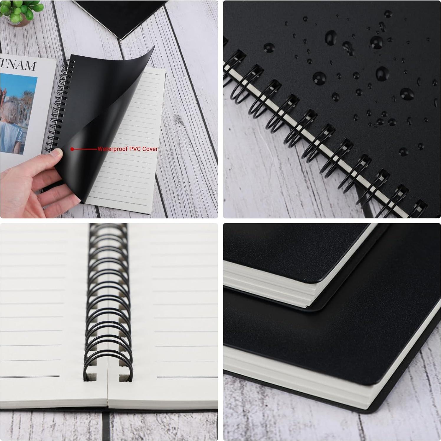 Cuaderno Espiral Rayado A5 Surard Set de 2 Negro 80GSM