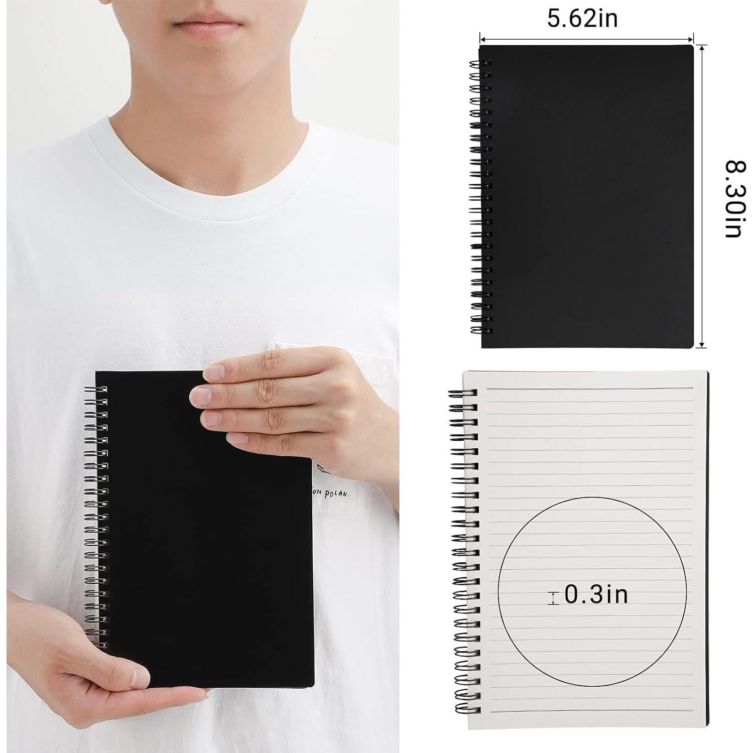 Cuaderno Espiral Rayado A5 Surard Set de 2 Negro 80GSM