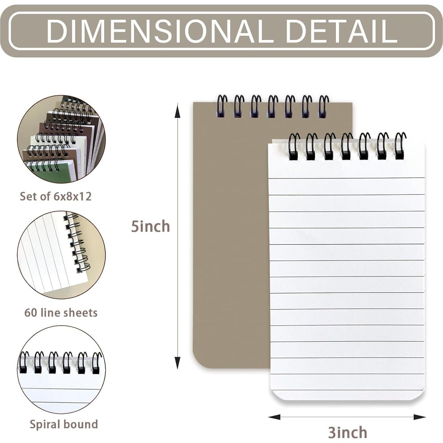 Paquete de 6 Cuadernos Espirales KTOJOY 3x5 Rayados