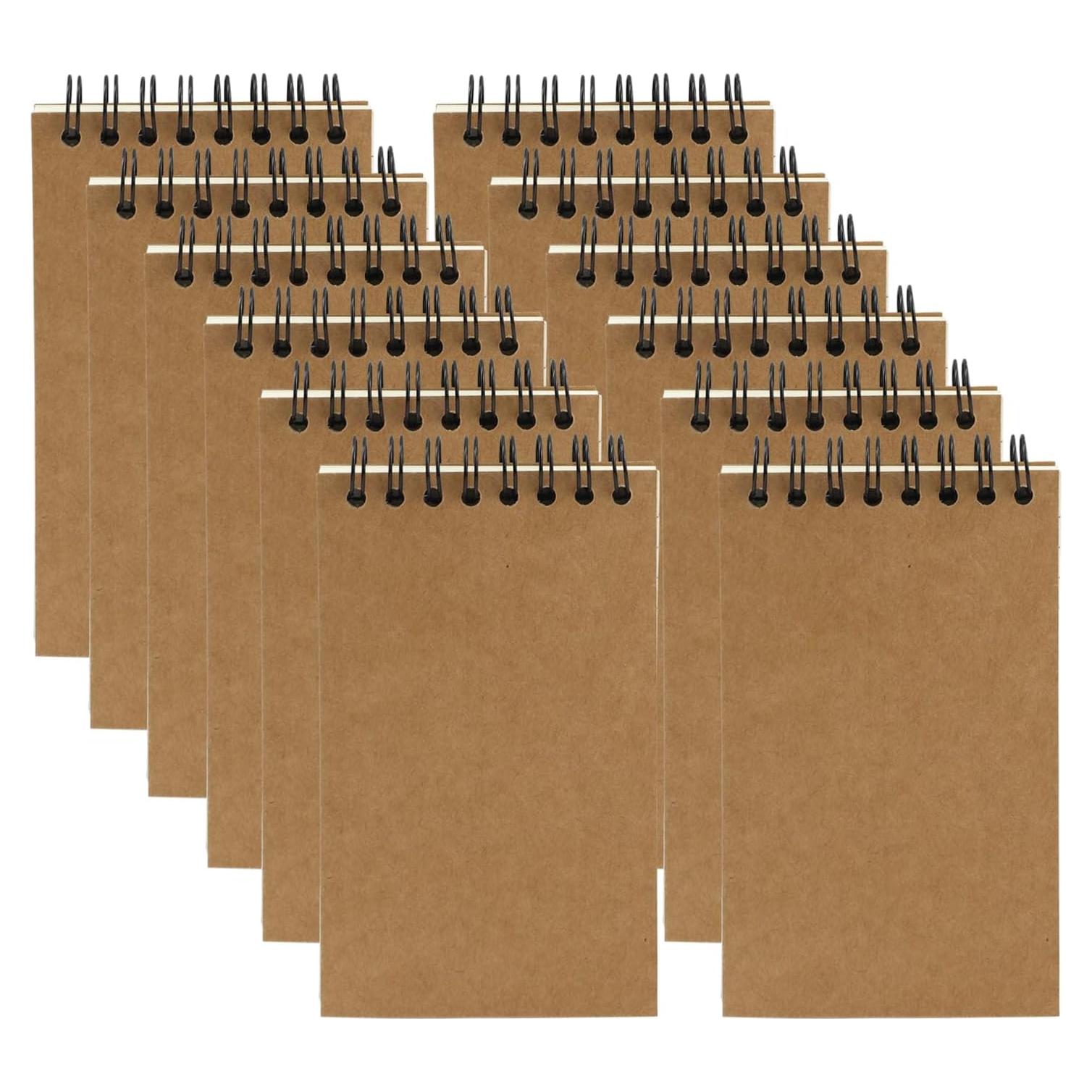 Paquete de 12 Cuadernos Espirales Aacehlh Kraft 3x5" Rayado