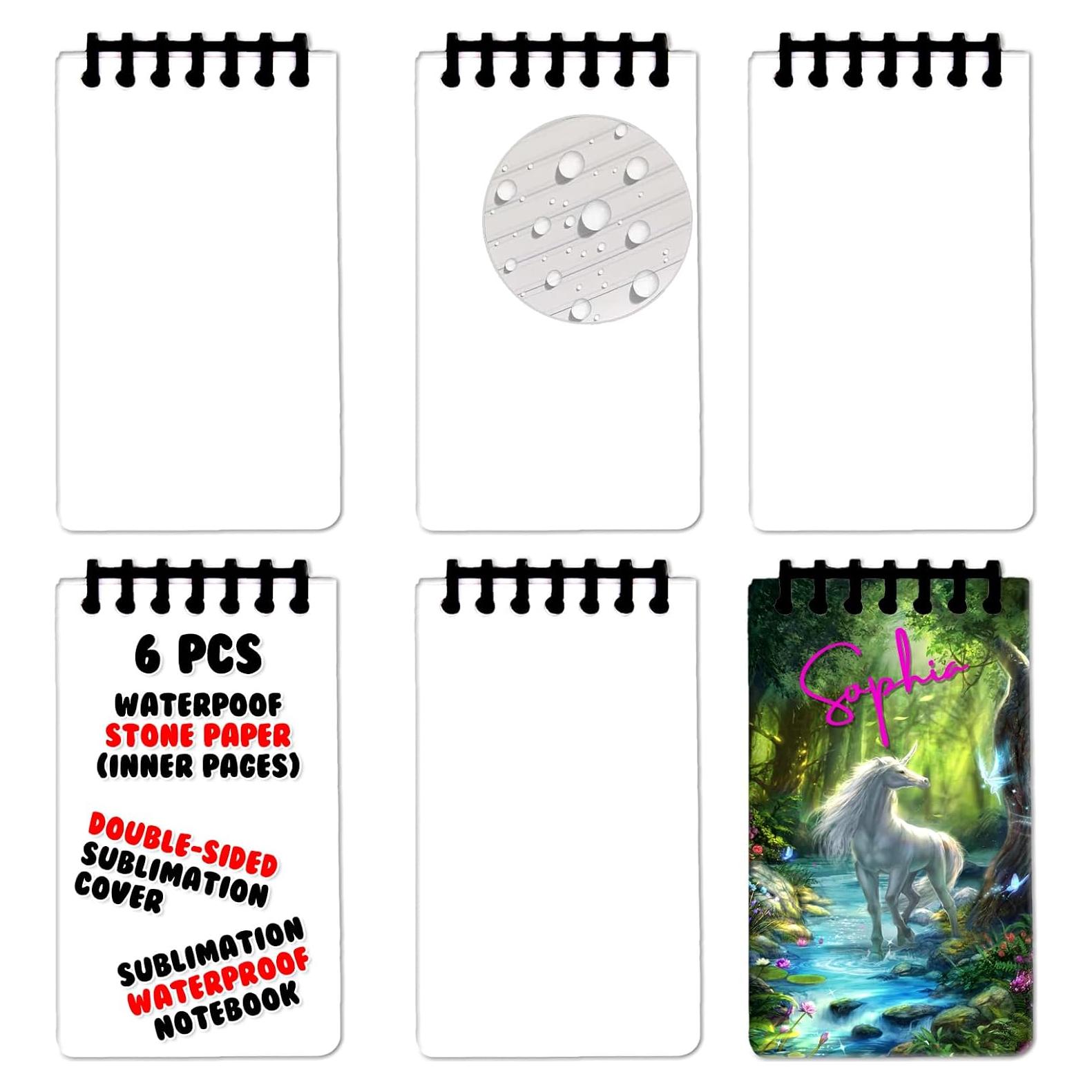Paquete de 6 cuadernos impermeables InfiniteSub 3x5 cm personalizables