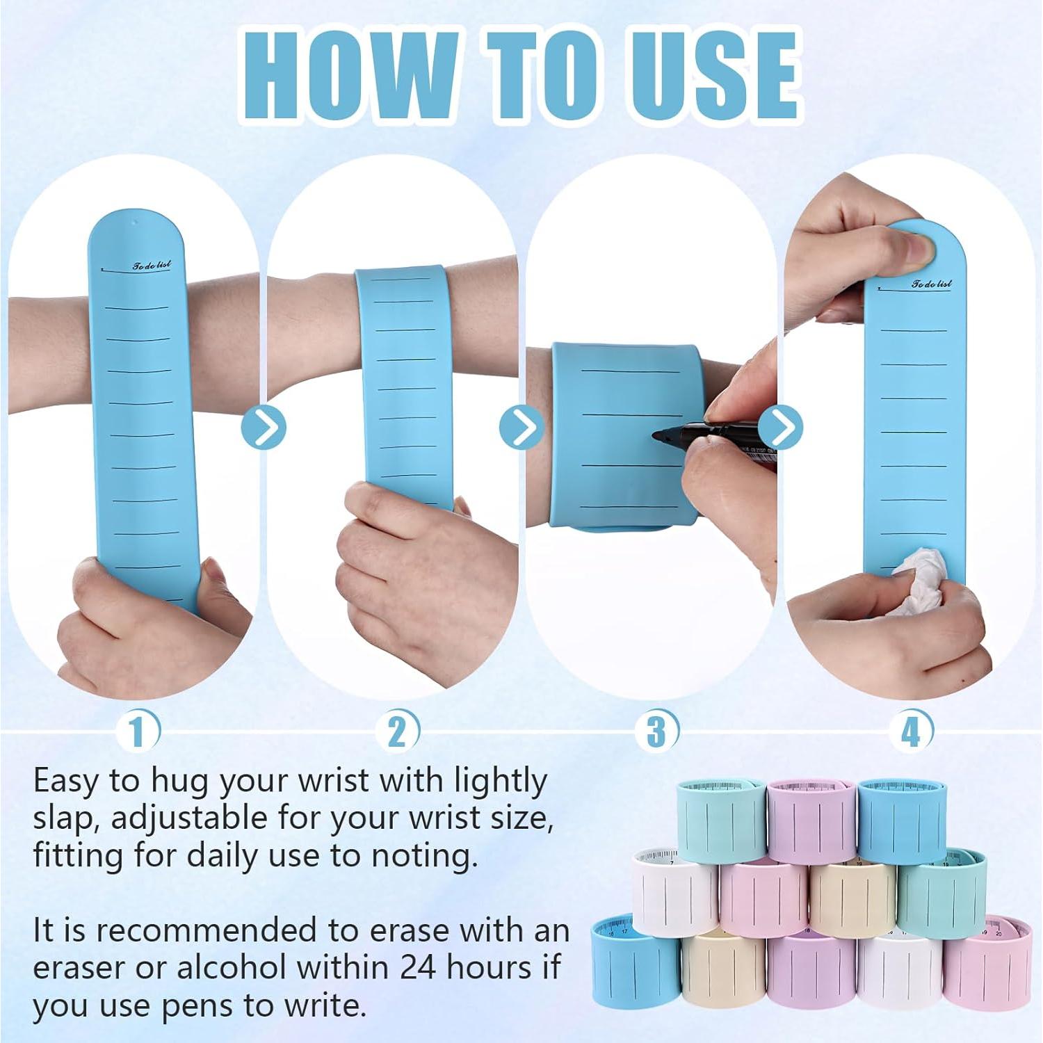 30 Pulseras de Silicona Reutilizables para Recordatorios 23.5 cm