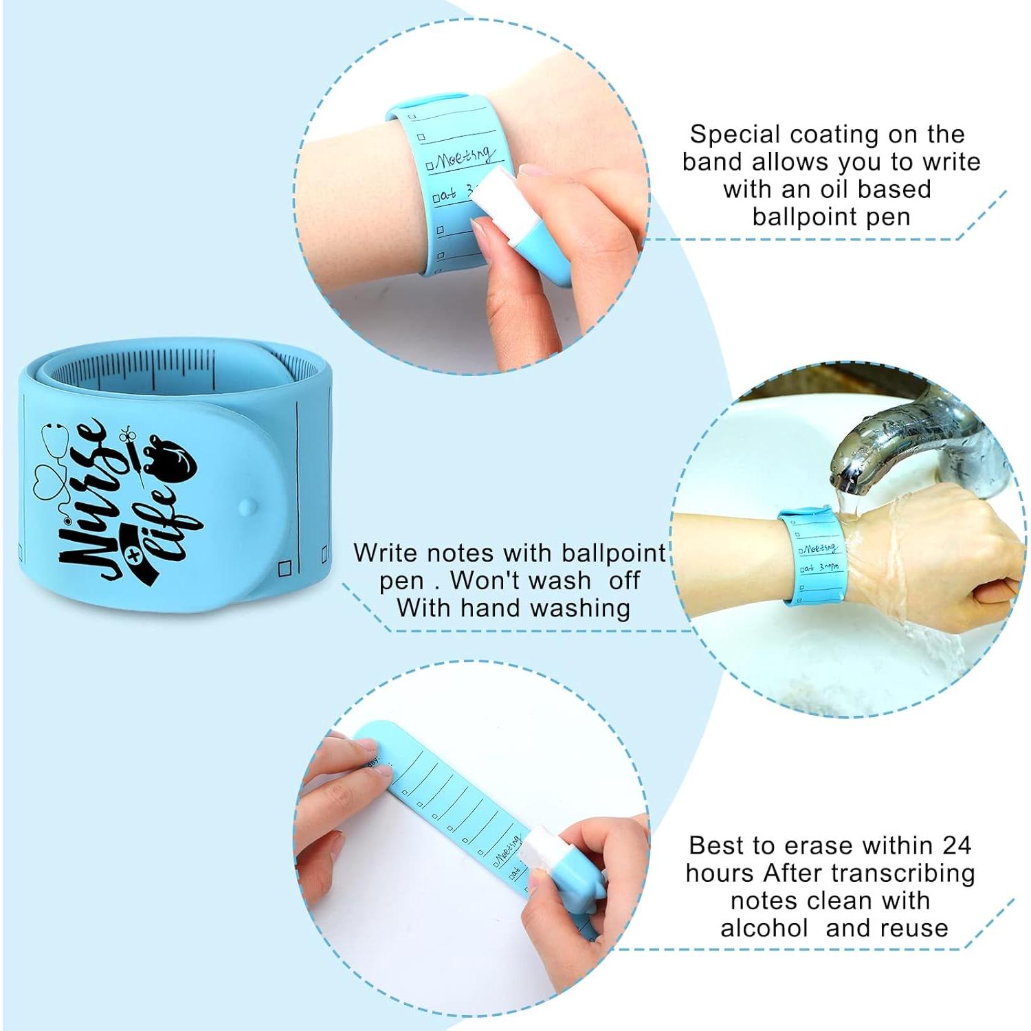 Pulseras de Silicona Sureio para Enfermeras - 15 Pcs Borrables