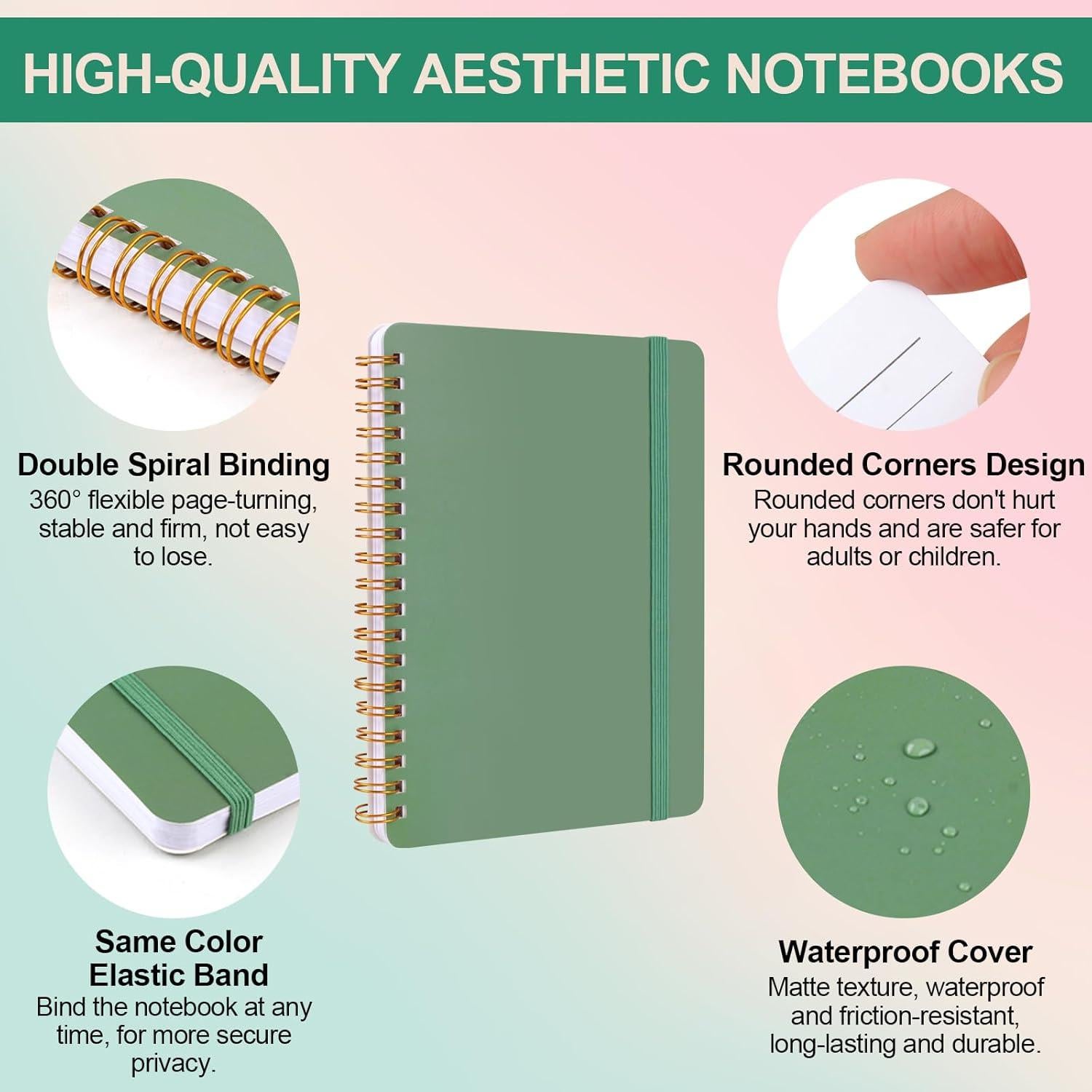 Cuadernos Espiral Utron 5x7 Morandi - 3 Piezas 70 Hojas