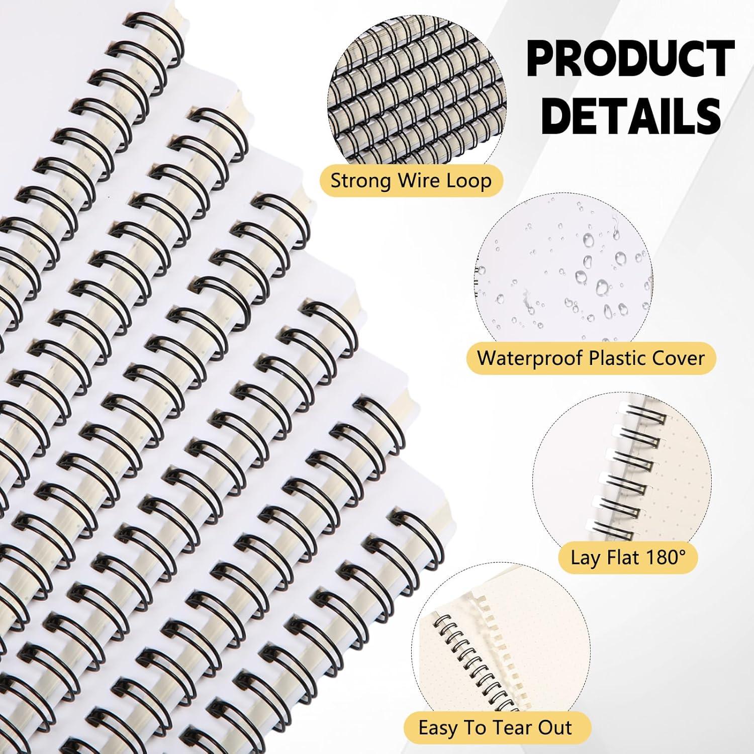 6 Cuadernos Espirales A5 Dunzoom Papel Punteado 160 Páginas