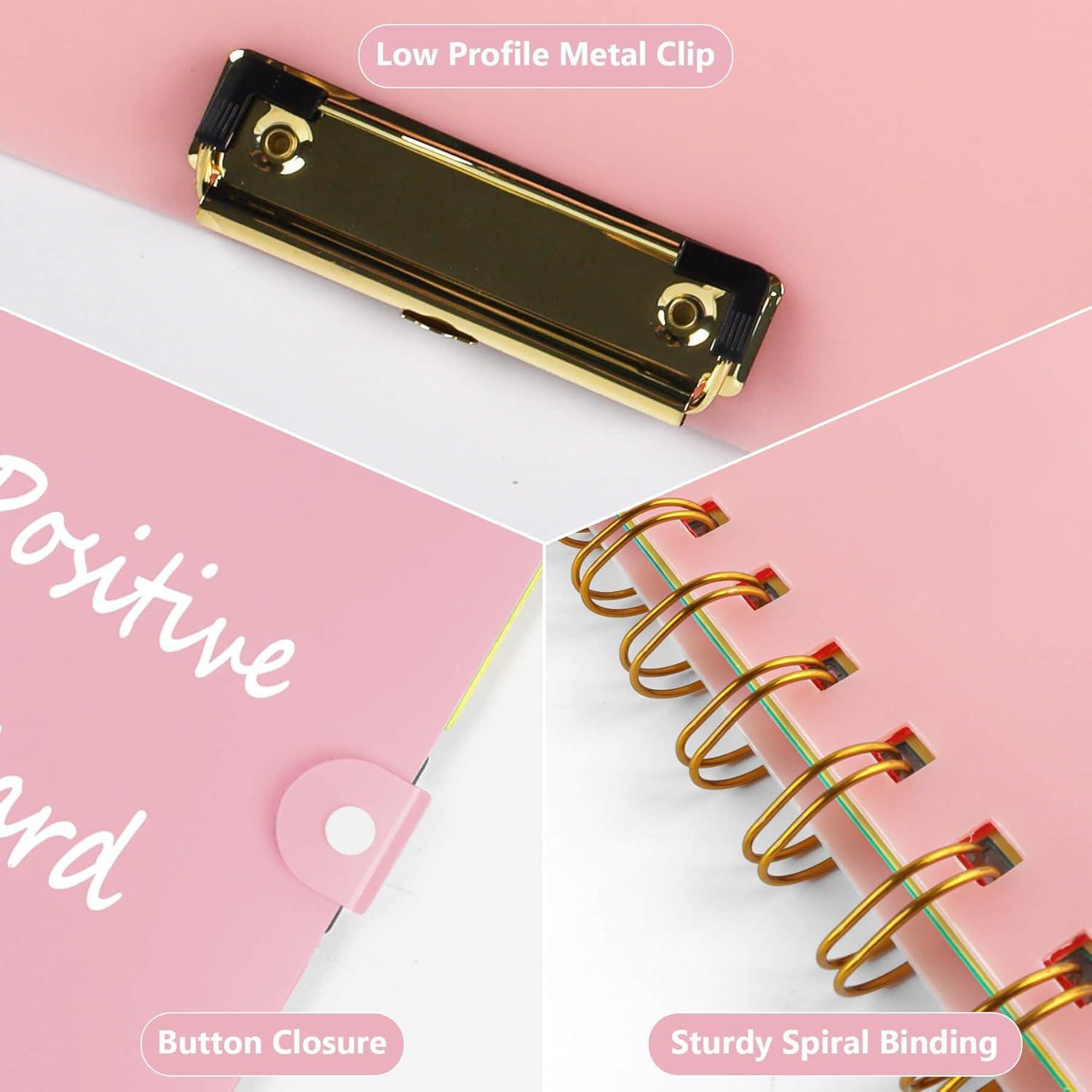 Carpeta de Portapapeles DIYNP Rosa Macron con Bloc de Notas 40 Páginas