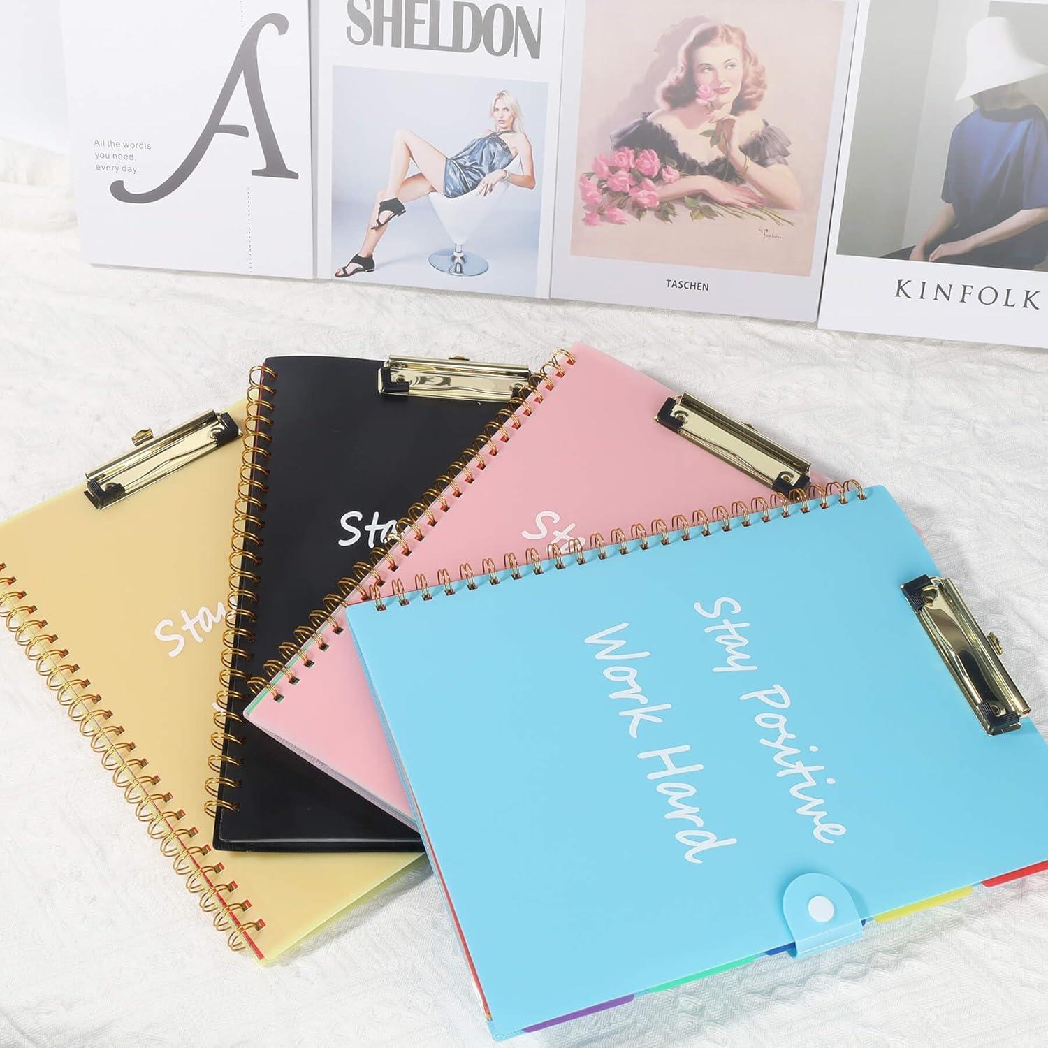 Carpeta de Portapapeles DIYNP Rosa Macron con Bloc de Notas 40 Páginas