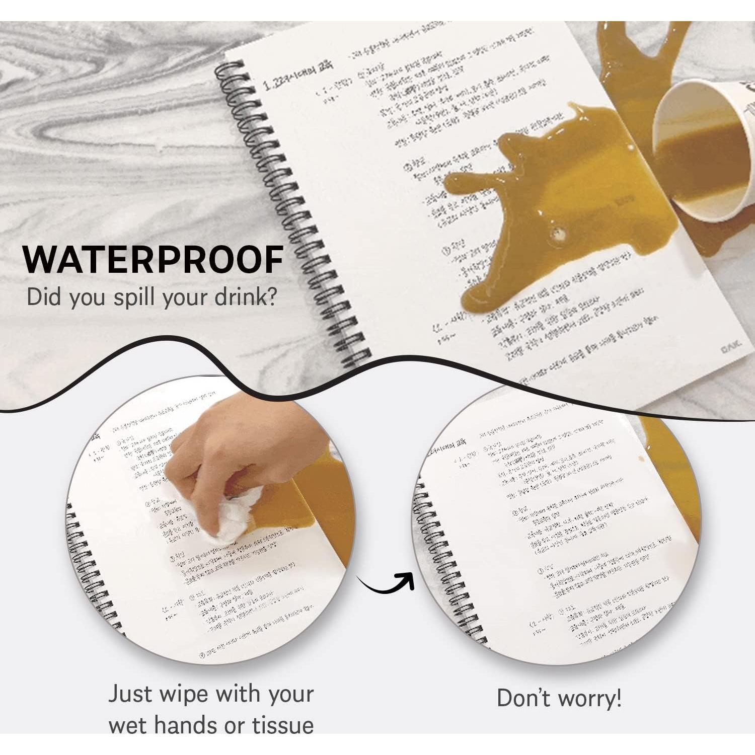 Cuaderno Espiral GAK de Papel de Piedra Negro 50 Hojas 14.7x21cm