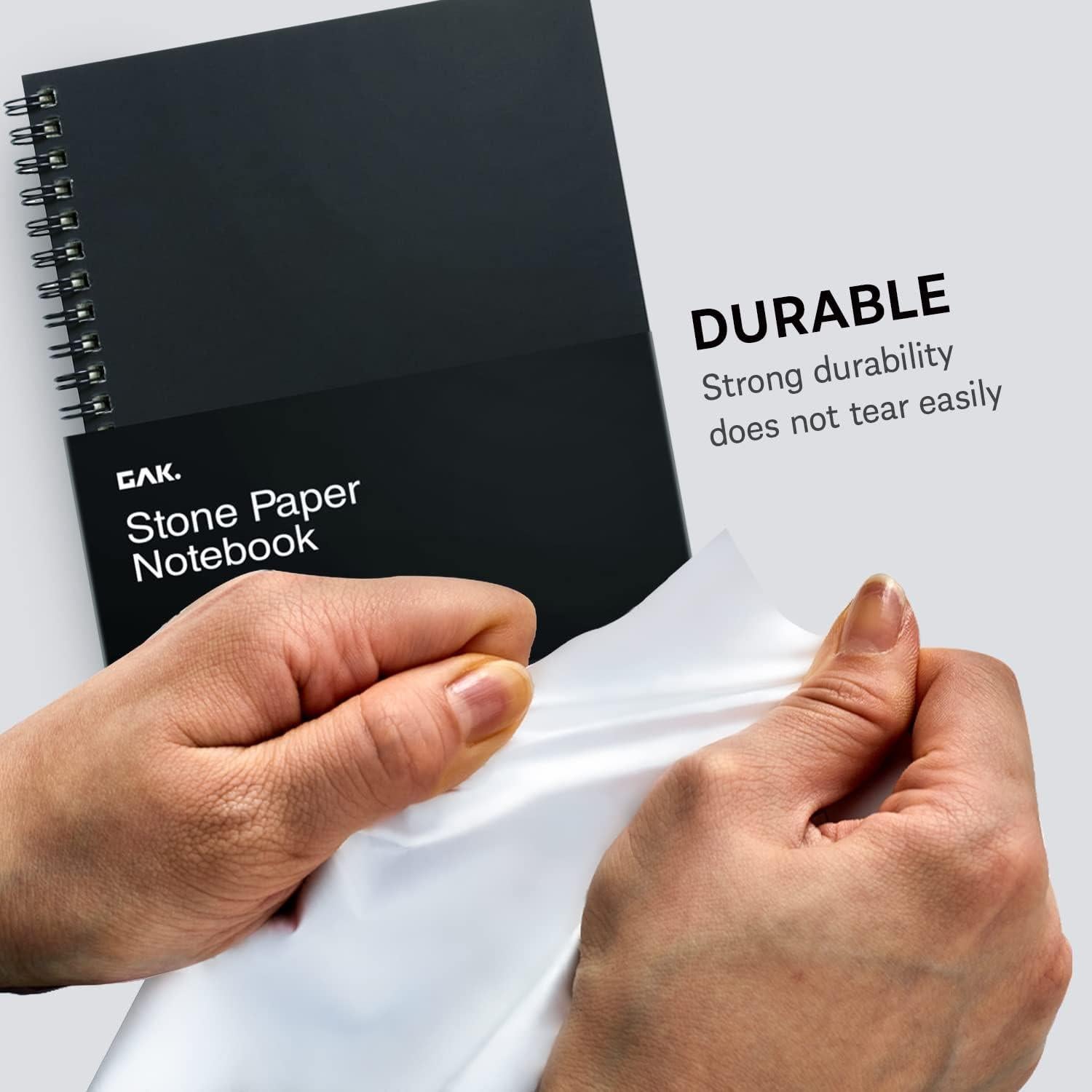 Cuaderno Espiral GAK de Papel de Piedra Negro 50 Hojas 14.7x21cm