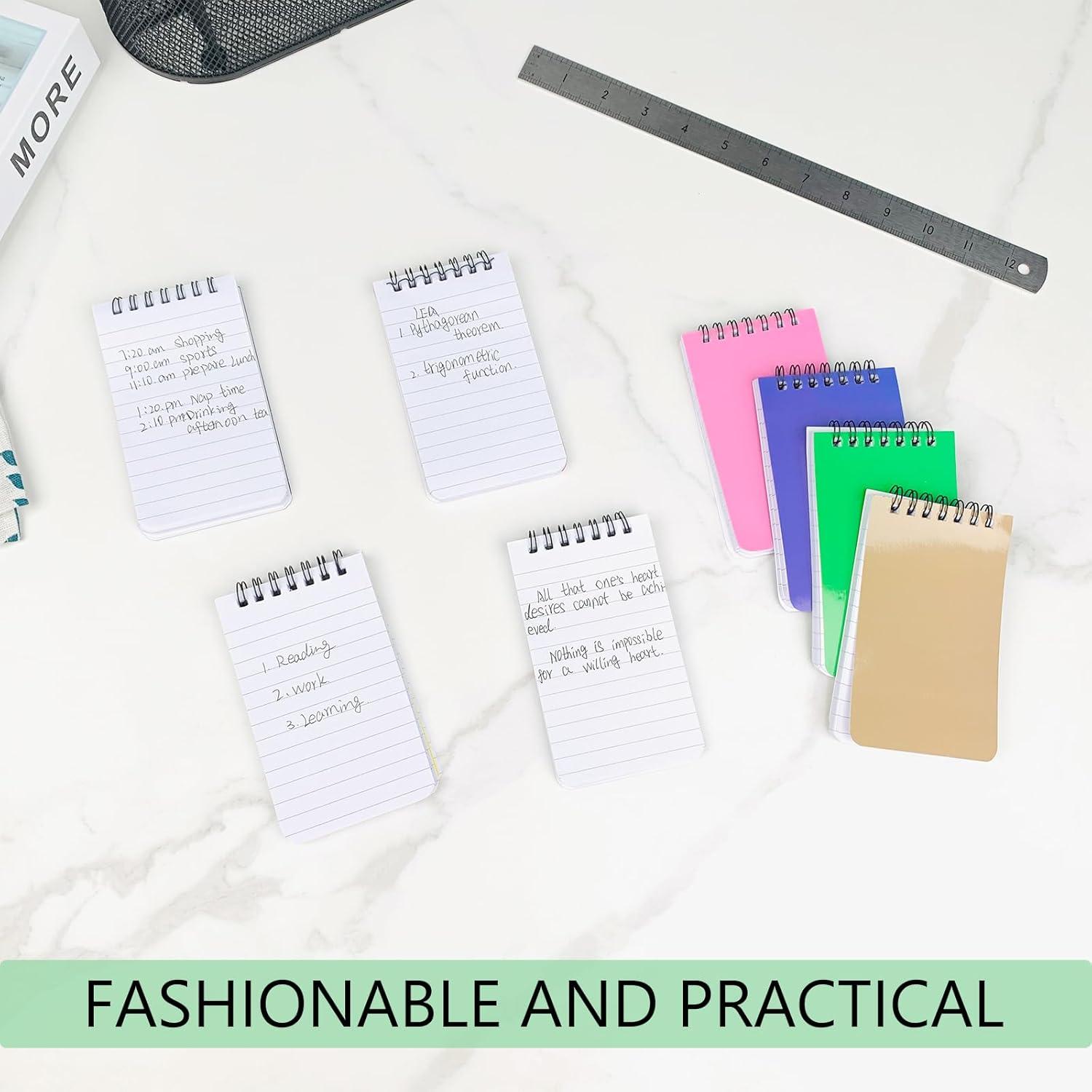 Paquete de 8 Cuadernos Espirales KTOJOY 7.62x12.7 cm Rayados