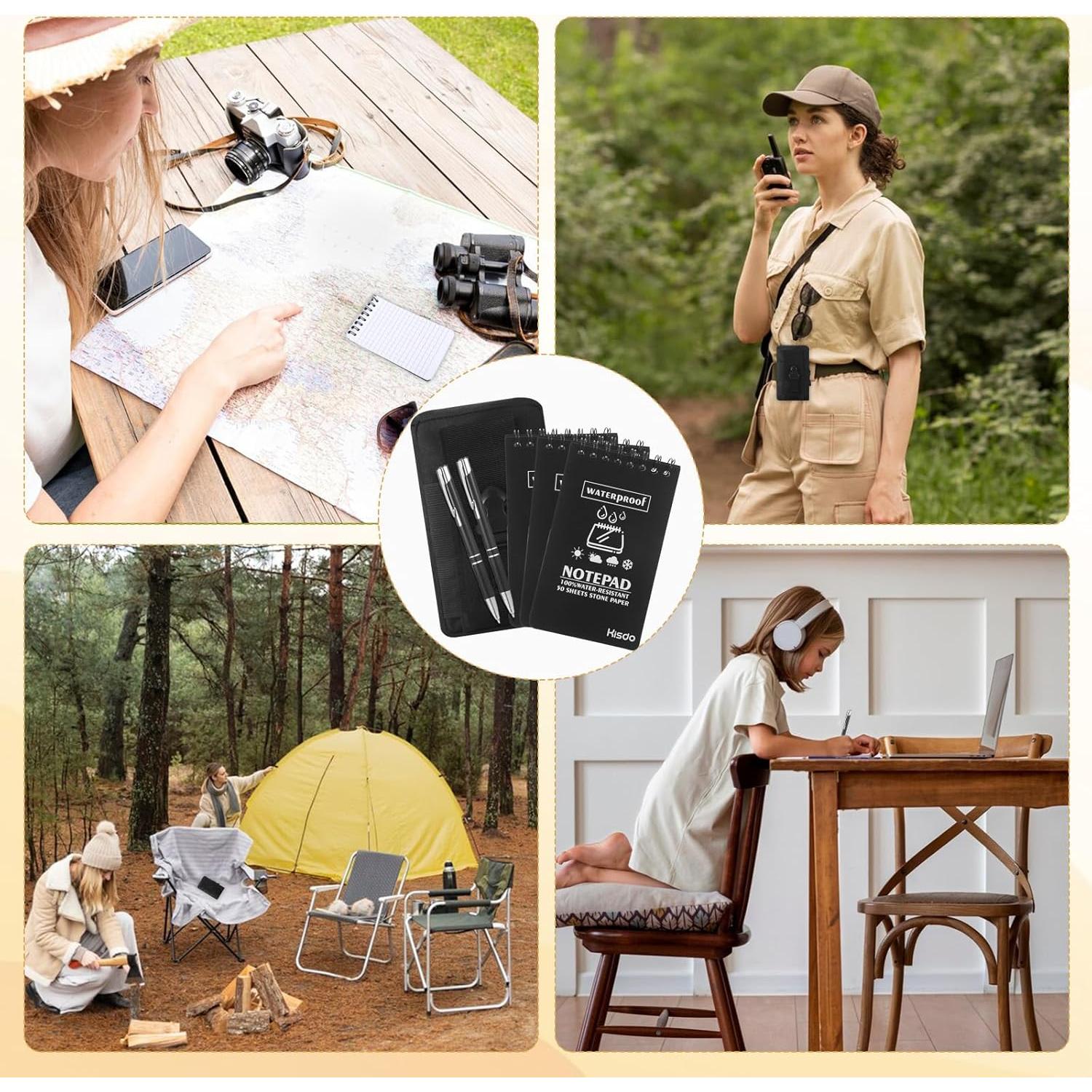 Set de Cuadernos Impermeables Qiuruoo 3 Pcs + 2 Bolígrafos