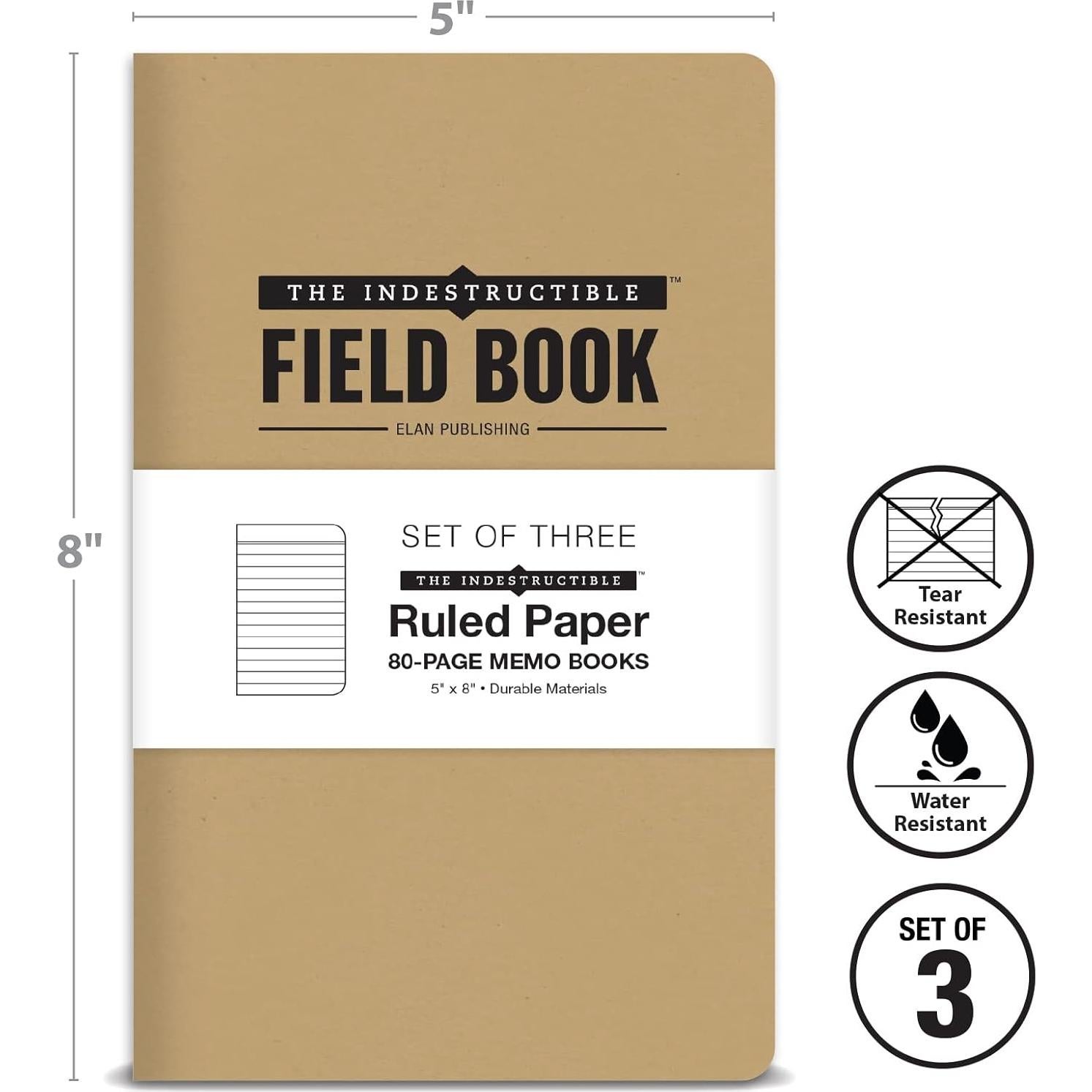 Cuaderno de Campo Indestructible Elan - Paquete de 3 - 12.7x20.3cm