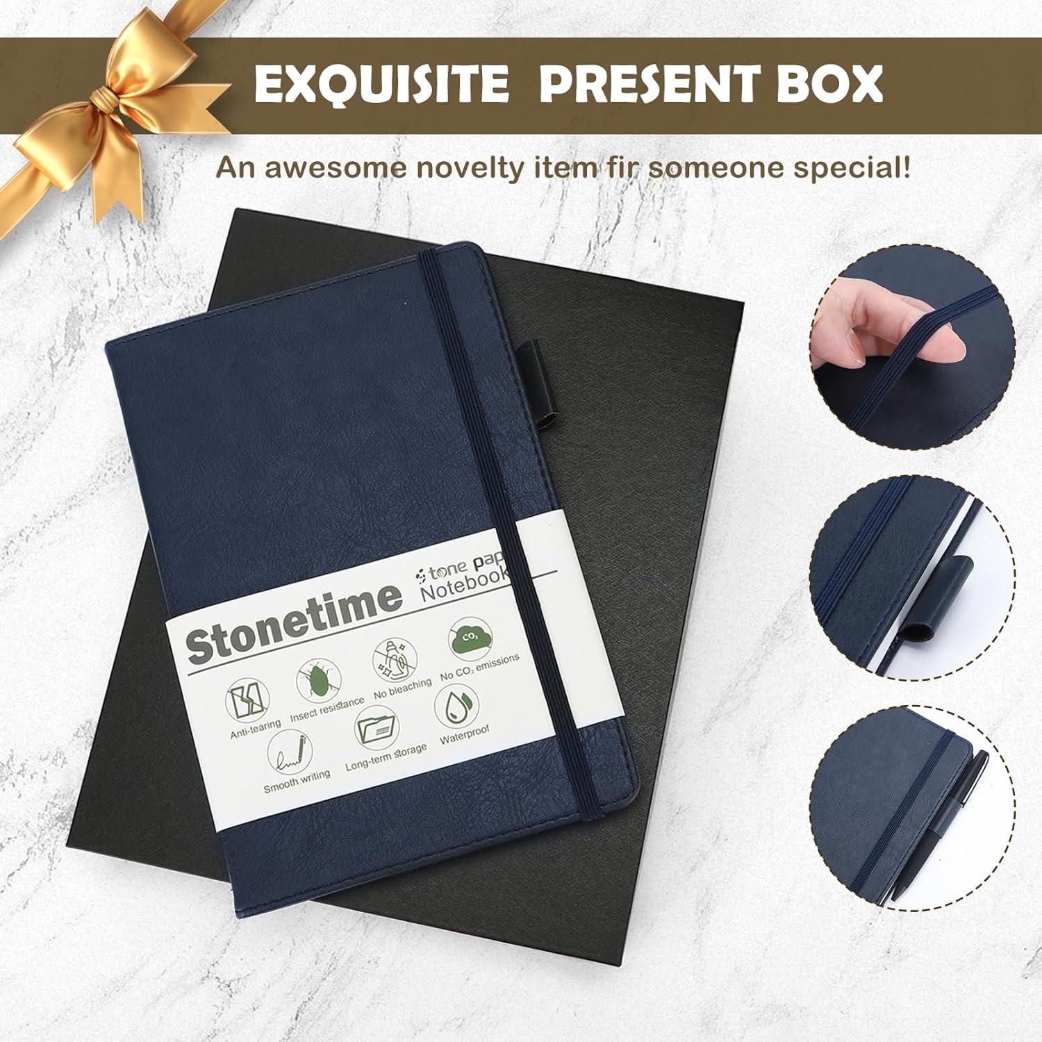 Cuaderno A5 Stonetime de Papel de Piedra Impermeable Azul