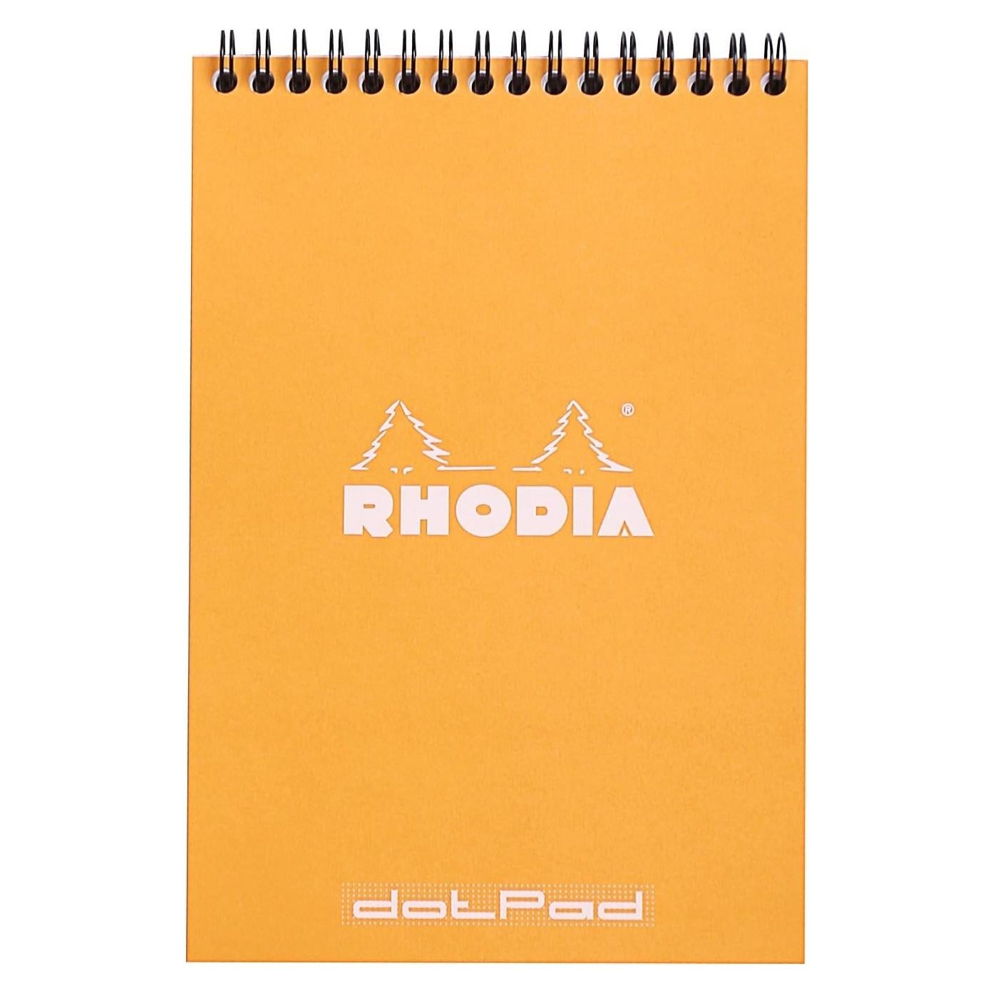 Bloc de Notas Enlazado Rhodia A5 Puntos Naranja 80 Hojas