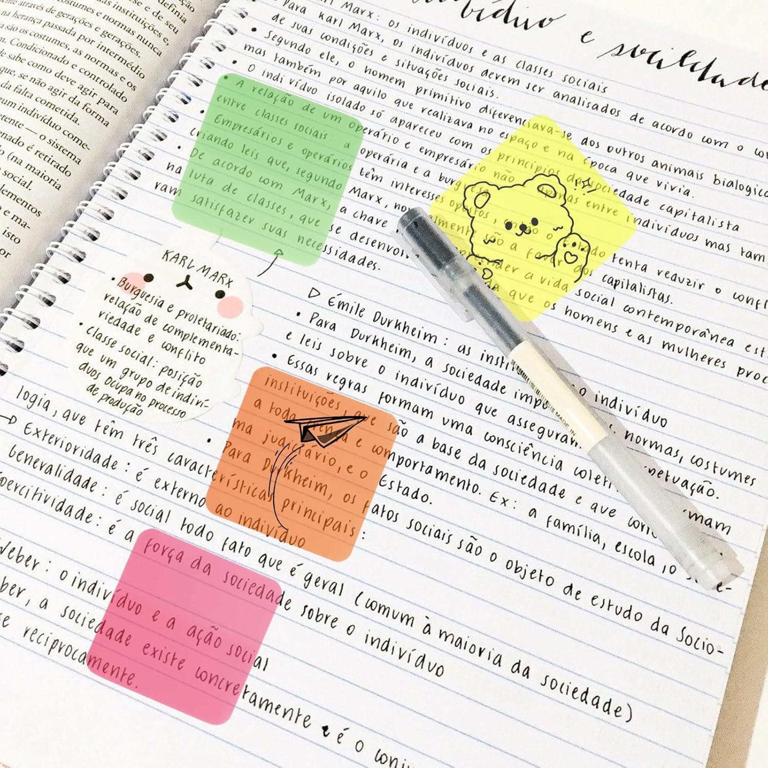 320 Hojas Notas Adhesivas Transparentes Ipercox Multicolor