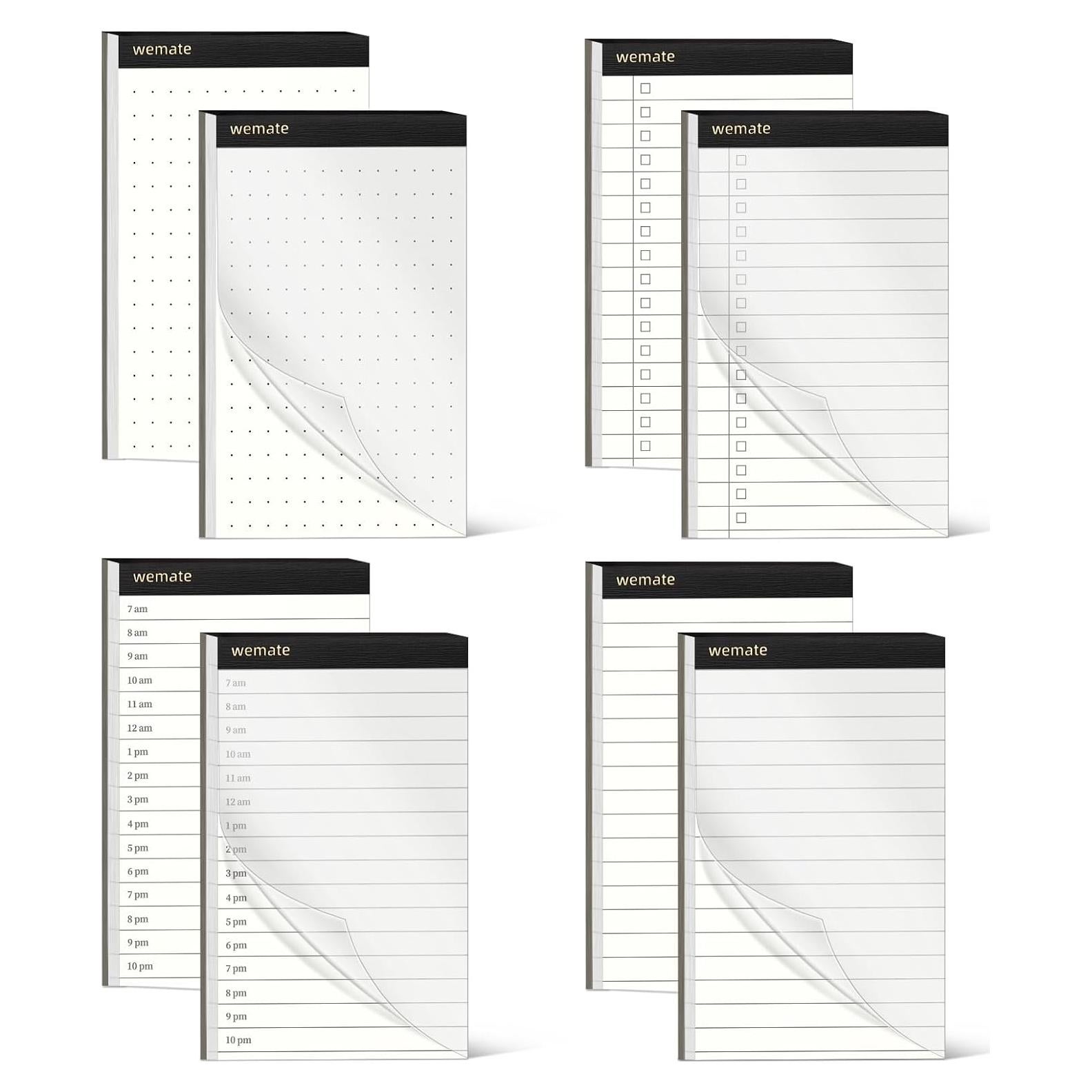 Bloc de Notas WEMATE 8 Piezas 3.5x5 cm Rayado Punteado