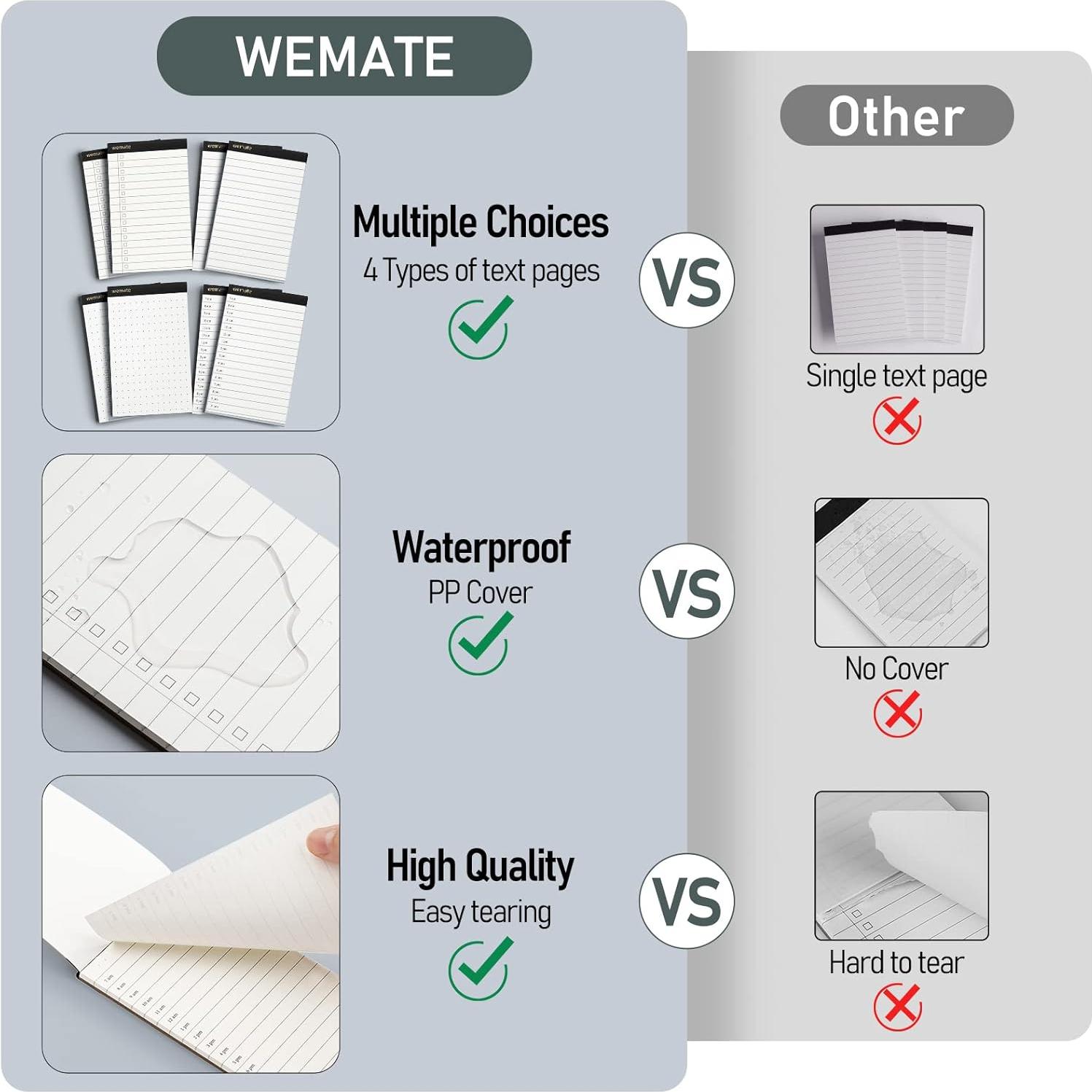 Bloc de Notas WEMATE 8 Piezas 3.5x5 cm Rayado Punteado