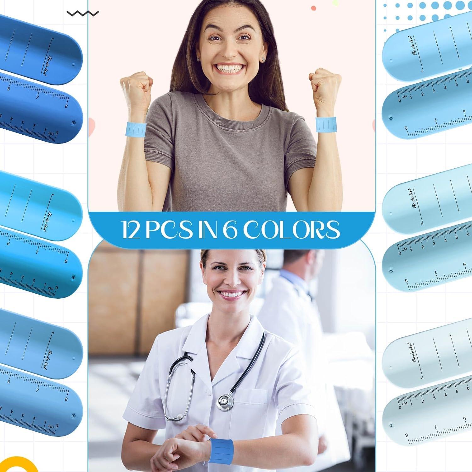 Pulseras Escribibles Gemscream 12 Pcs Silicona Azul 23.8x4.5cm