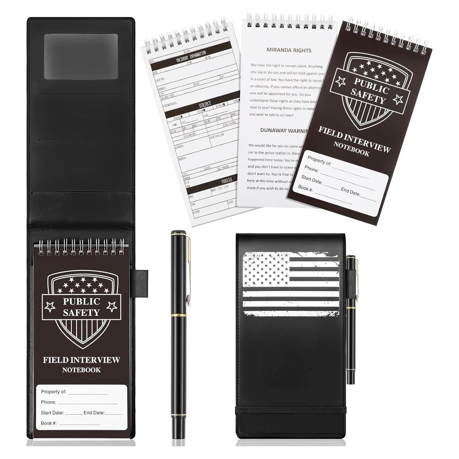 Set de 3 Cuadernos de Policía Resurhang con Cubierta de Cuero PU