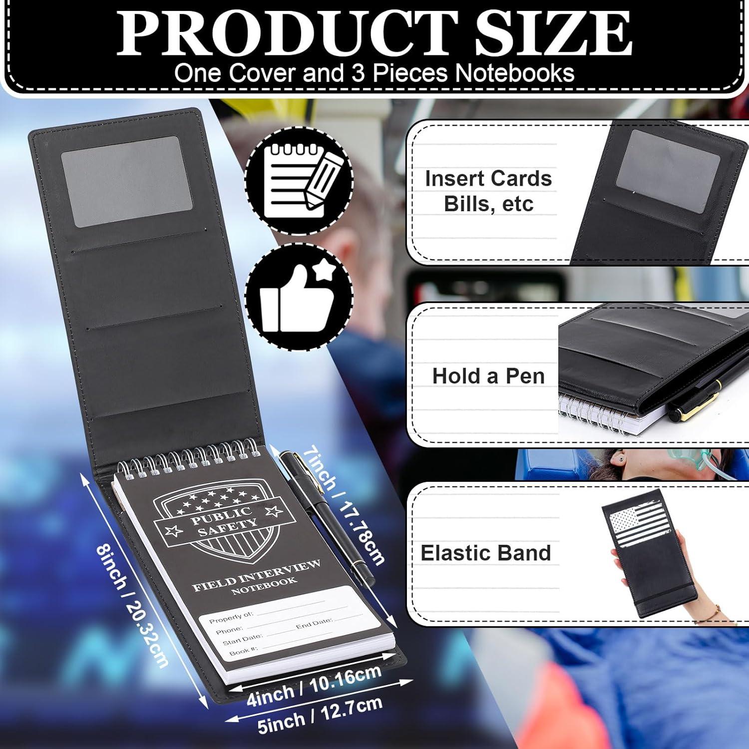 Set de 3 Cuadernos de Policía Resurhang con Cubierta de Cuero PU
