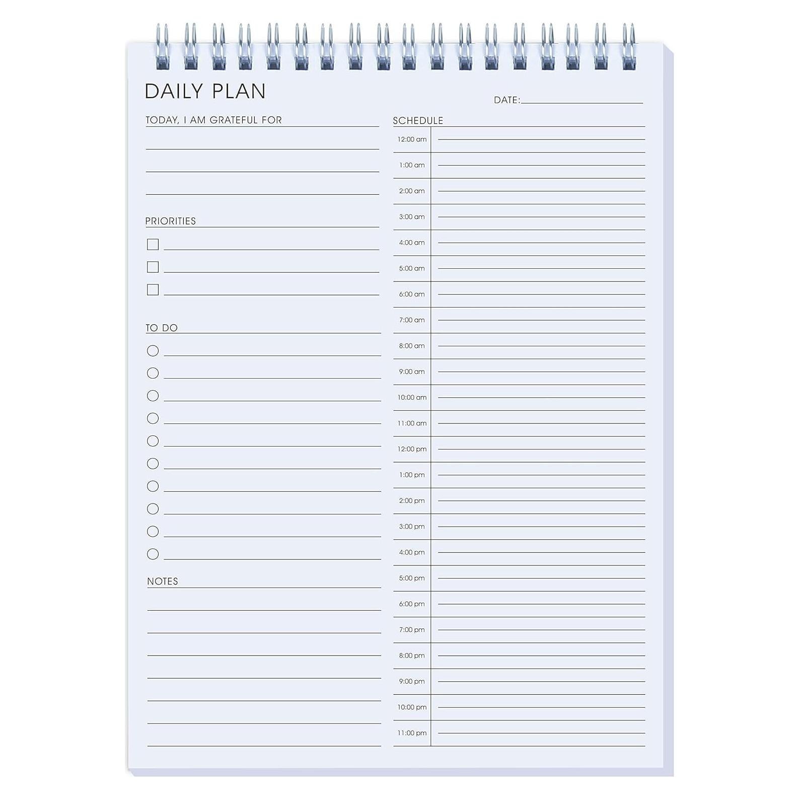 Planificador Diario DOURA 6.7" x 9.5" Doble Cara Sin Fecha