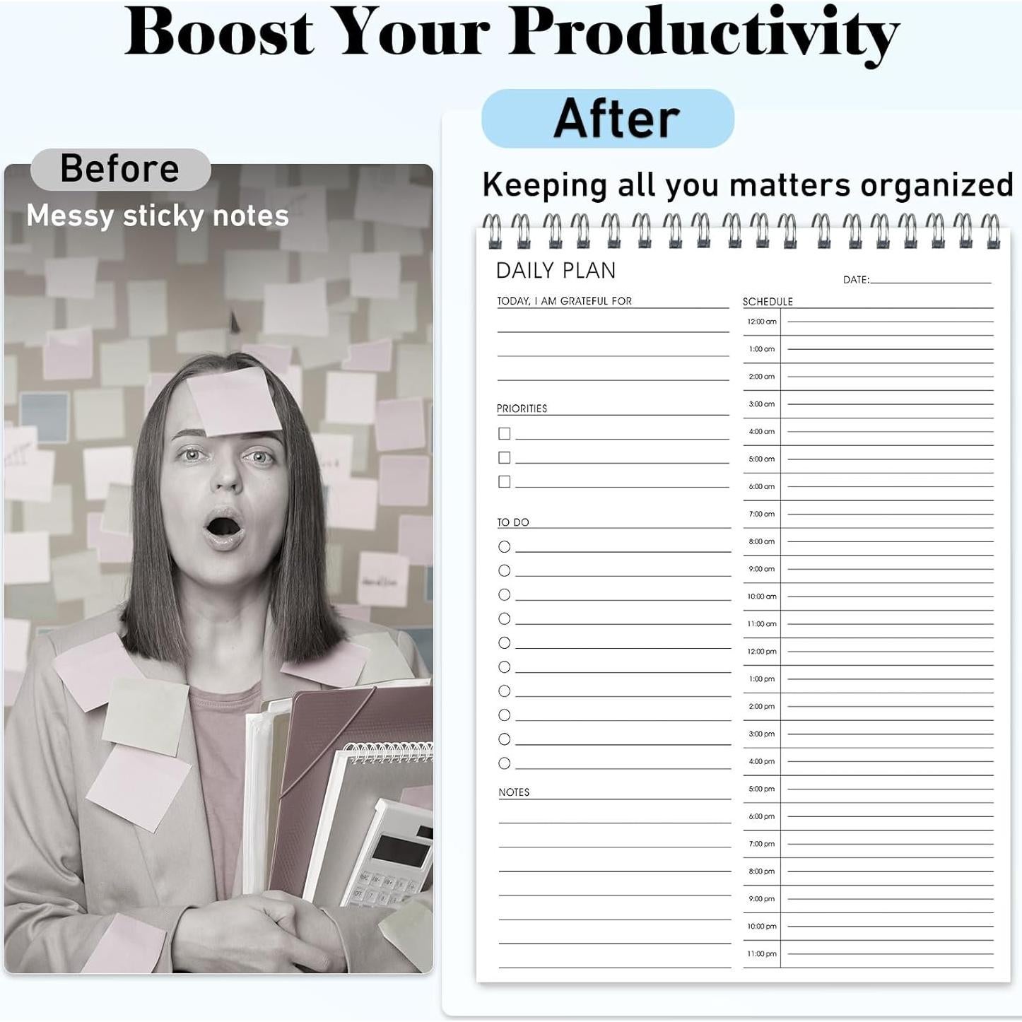 Planificador Diario DOURA 6.7" x 9.5" Doble Cara Sin Fecha