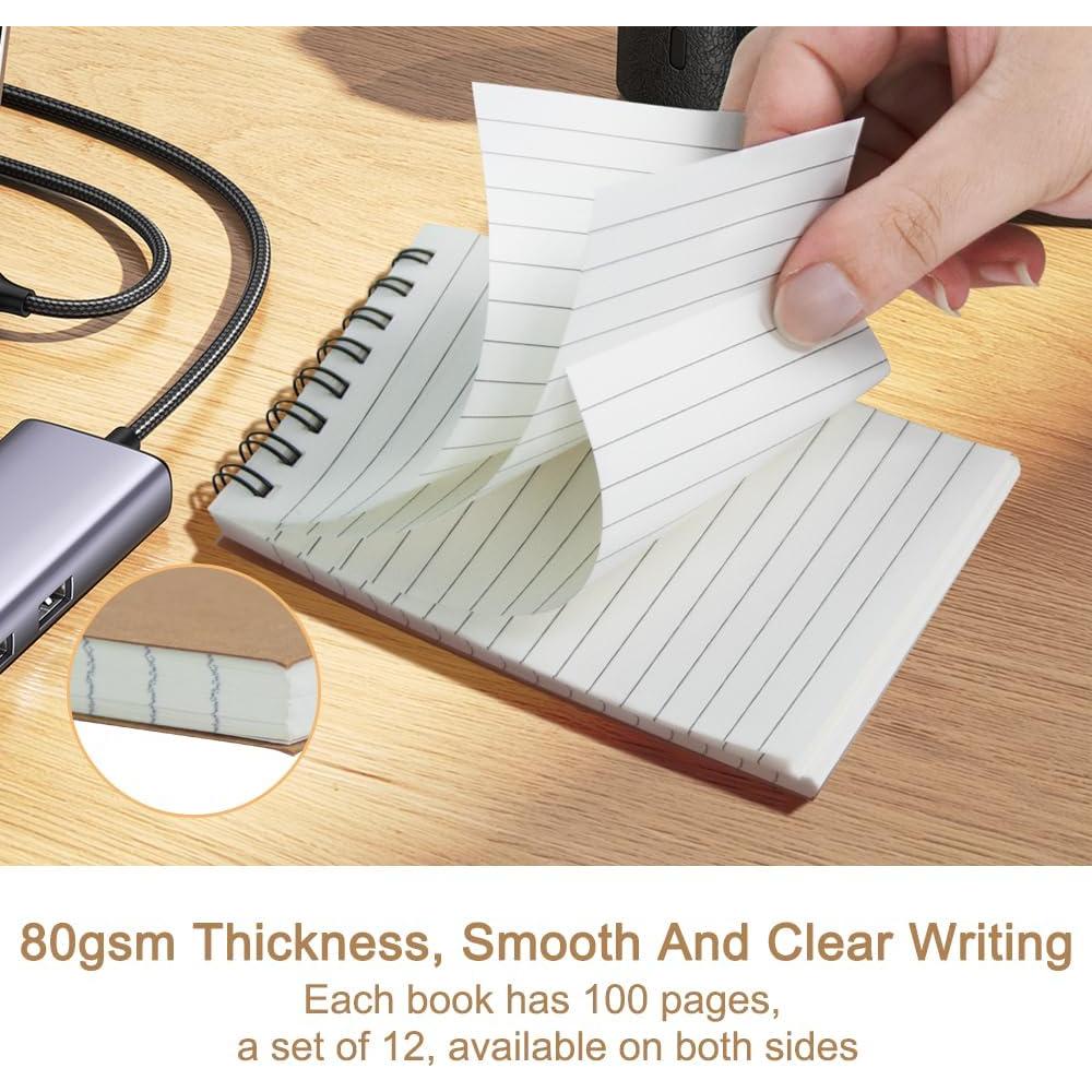 Juego de 12 Cuadernos Pequeños Wavamawa 3x5 Rayados