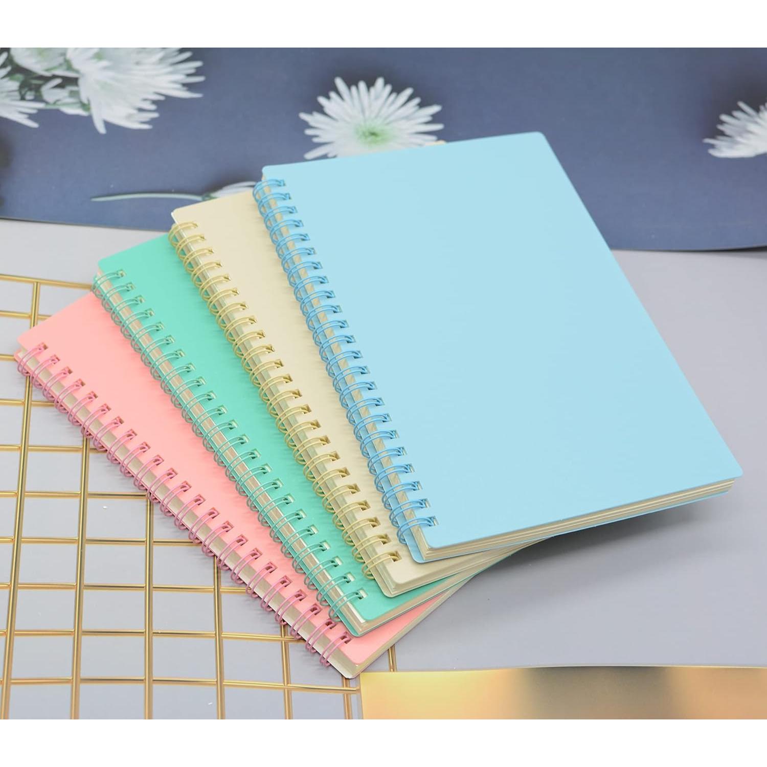 Cuaderno Espiral A5 Yansanido 4 Pcs Tapa Dura 80 Hojas
